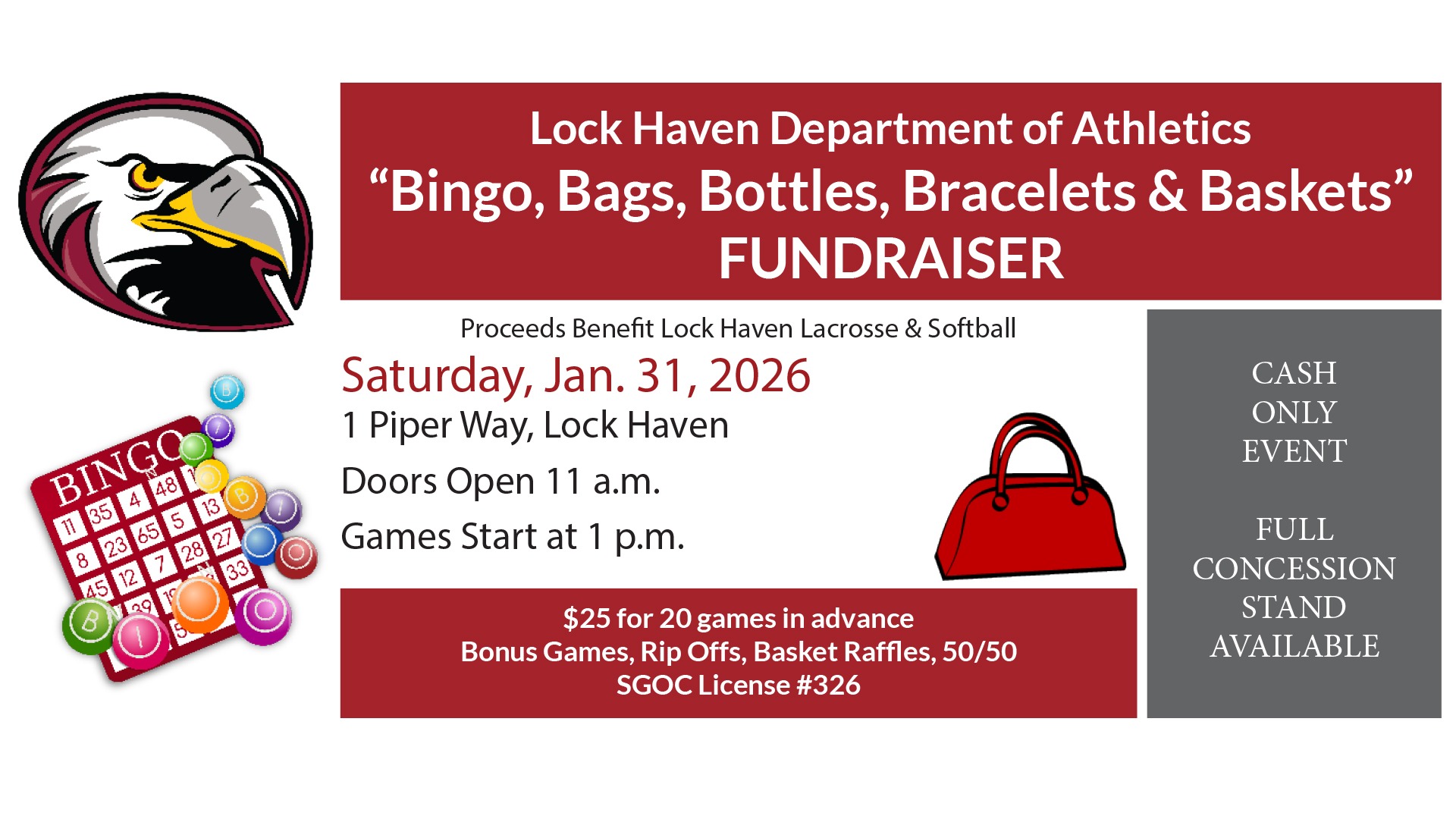 Softball and Lacrosse Bingo Fundraiser