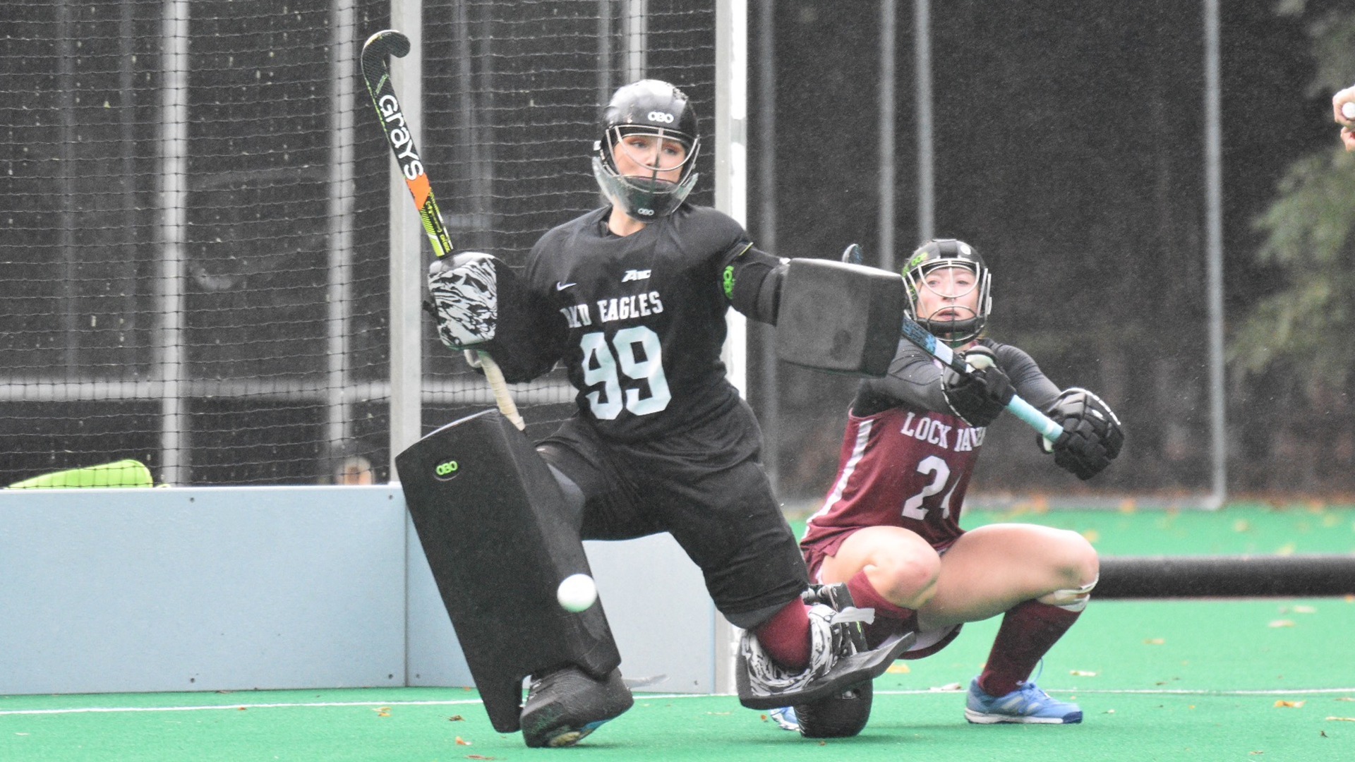 Quinty van Luijk makes a save against IUP