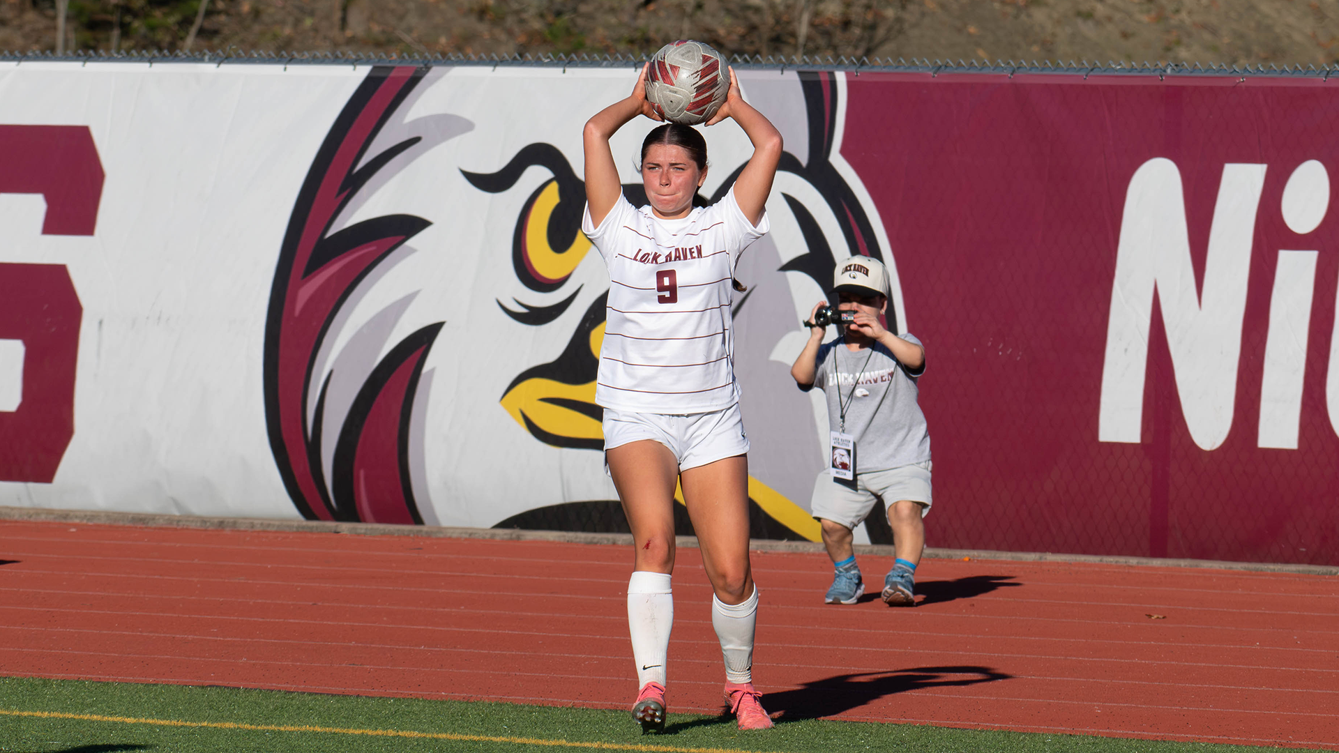 Nicole Crammer with a throw in during action against Slippery Rock