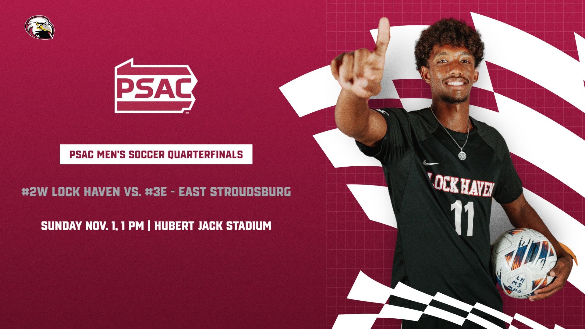 PSAC Men's Soccer QF Graphic for The Haven and East Stroudsburg