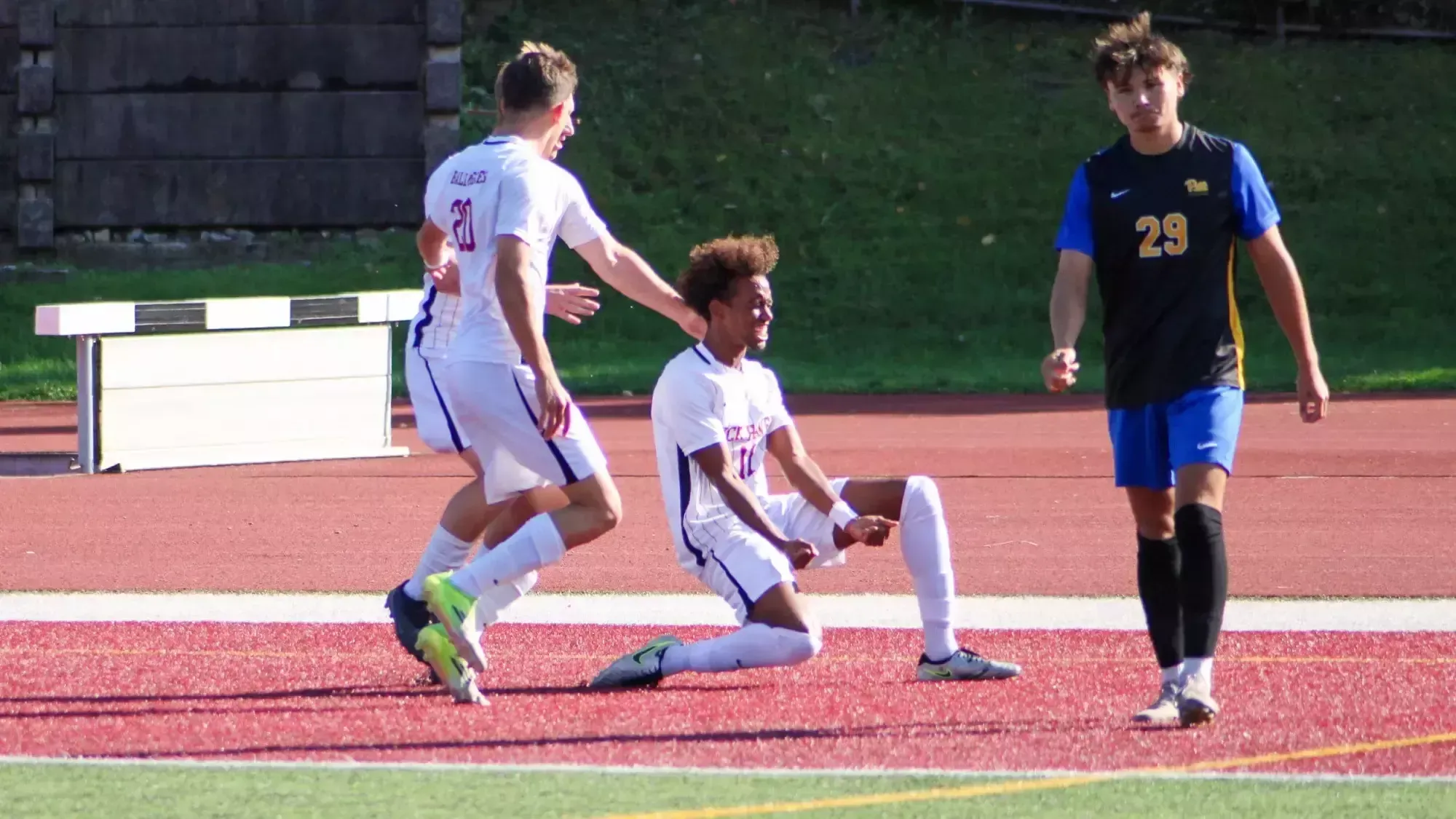 Men's Soccer celebration of Noah Brady goal