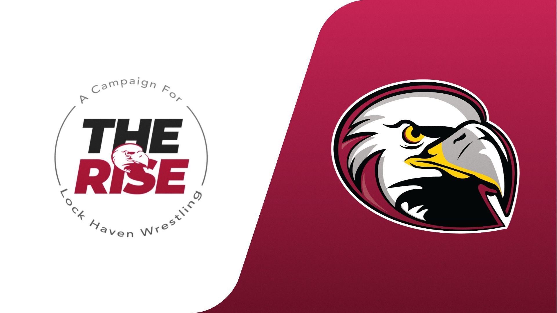 A Promotional Graphic: Lock Haven Wrestling's The Rise Campaign Promo Graphic with Eagle Head Logo 