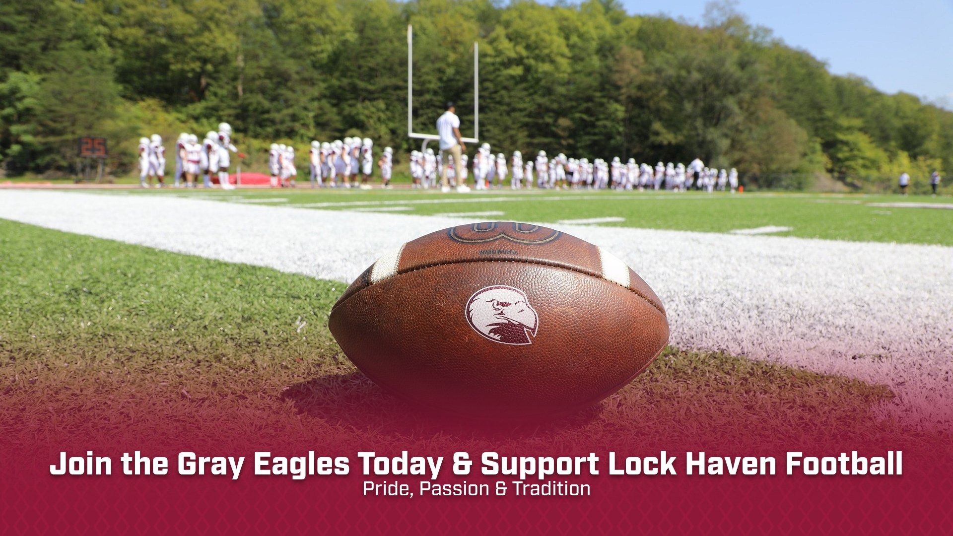 This is a promotional image for the Gray Eagles Football Alumni Booster Club
