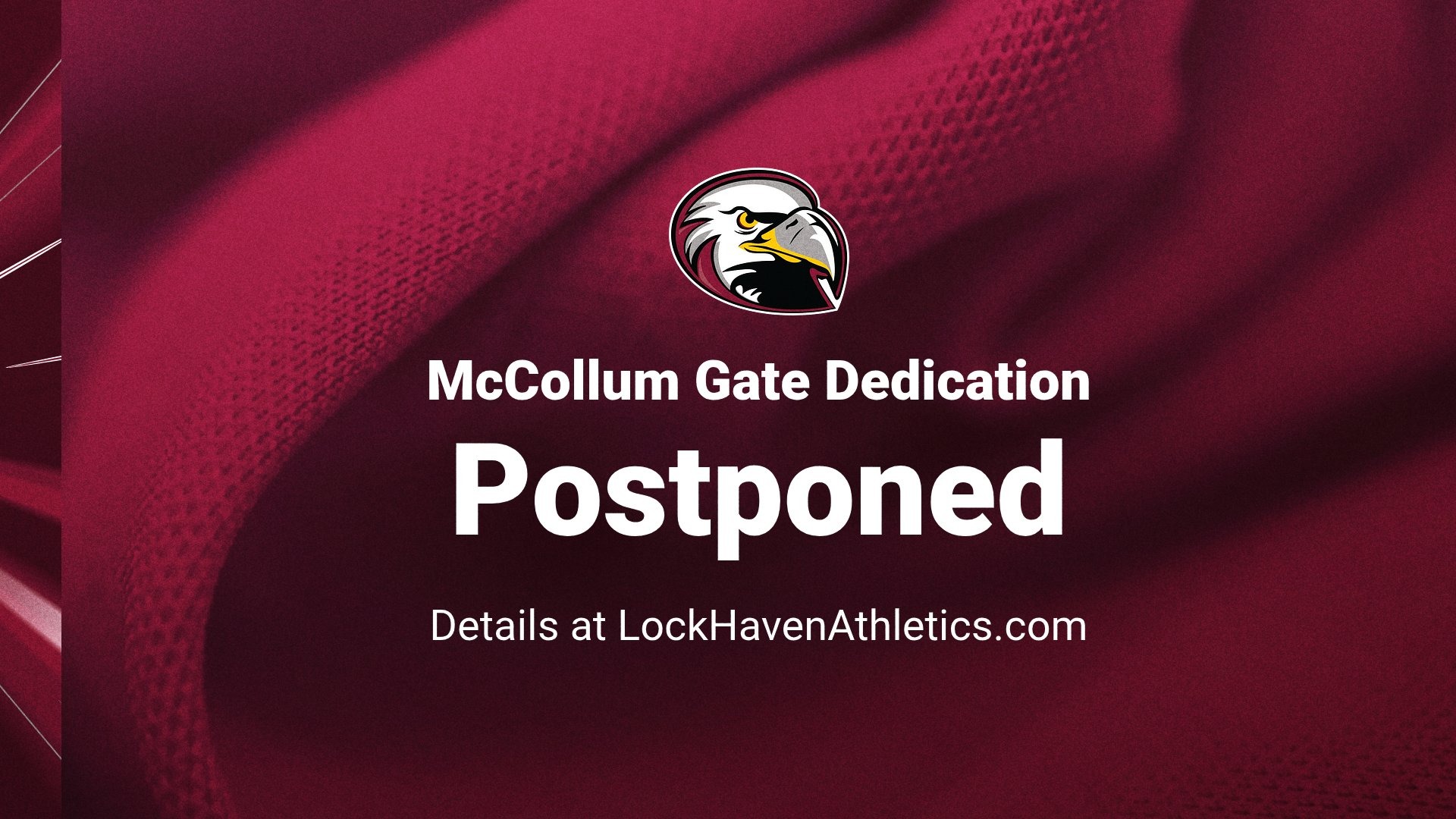 The McCollum Gate Dedication has been postponed 