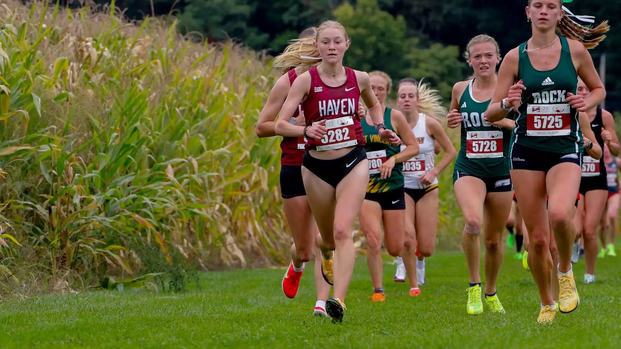 Nicole Carroll running during the Lock Haven Invitational
