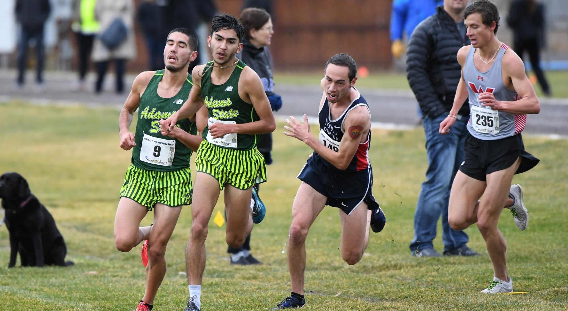 Sam Berg catching up to two runners
