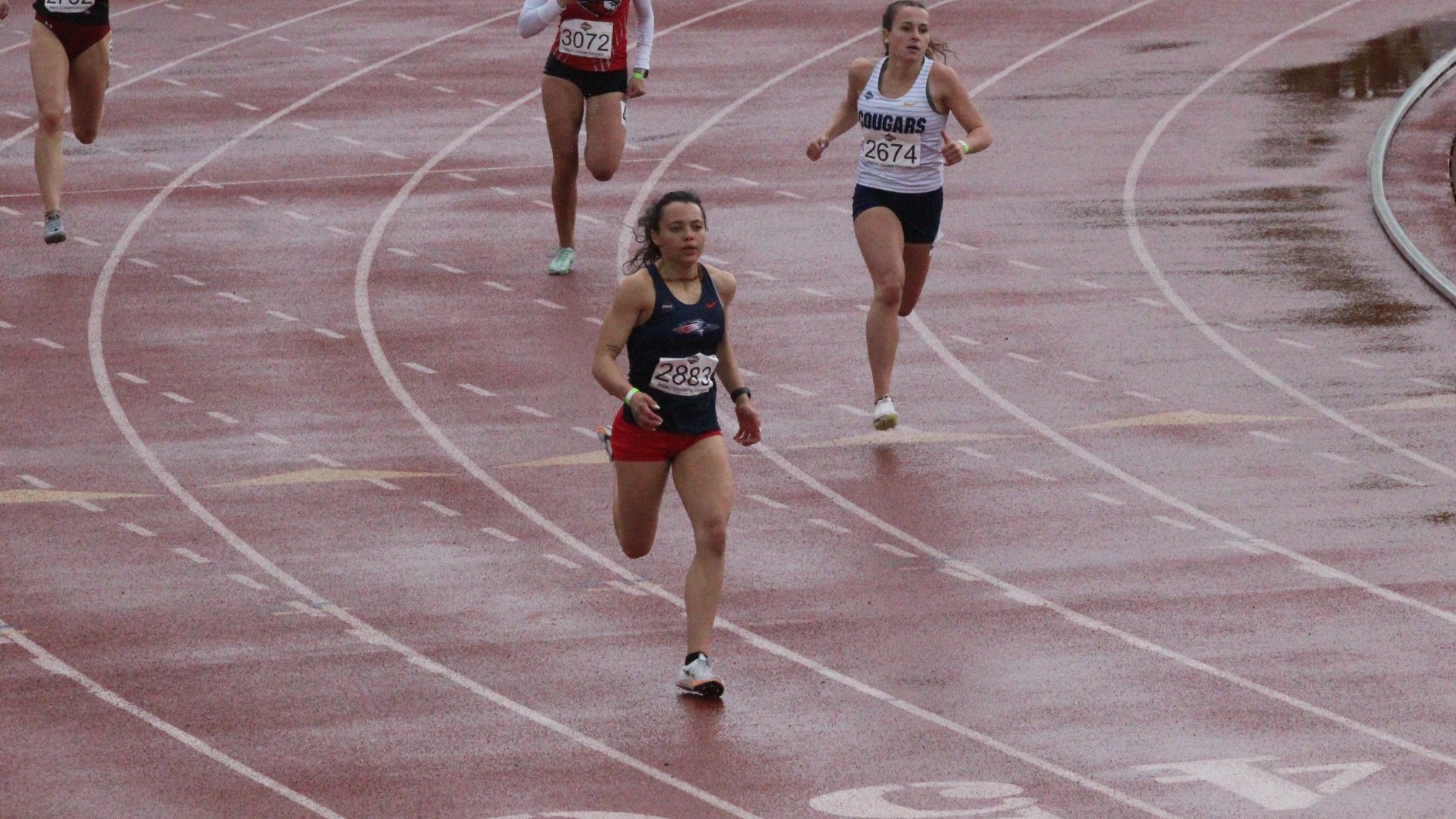 Naleia Sowell runs the 400 meters at the RMAC Championships on April 26, 2024.