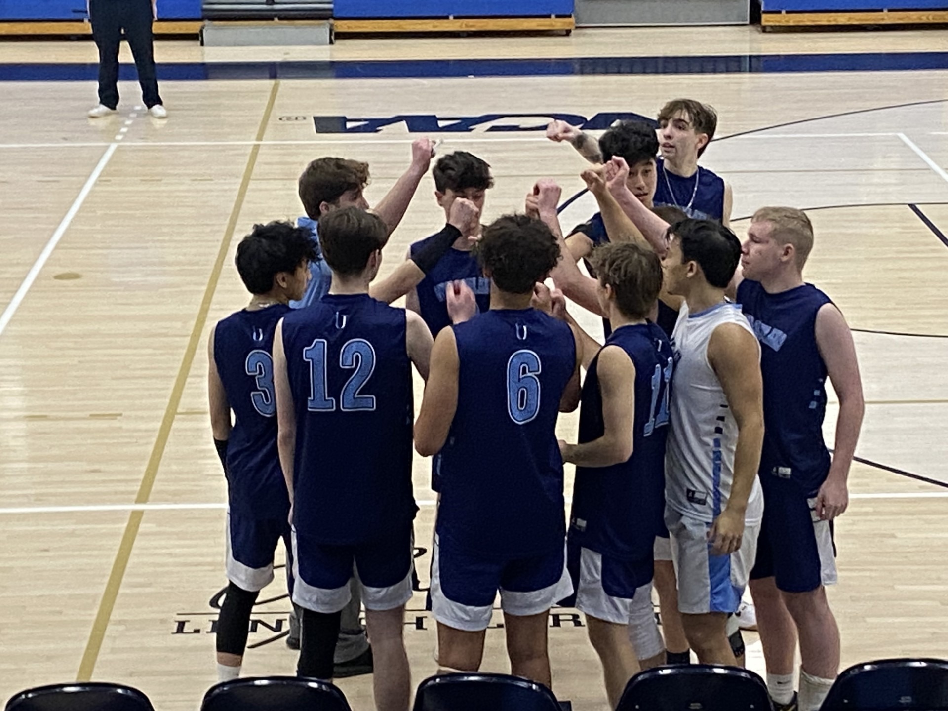IUMVB 2025 Group shot at bench at Neumann univesity team