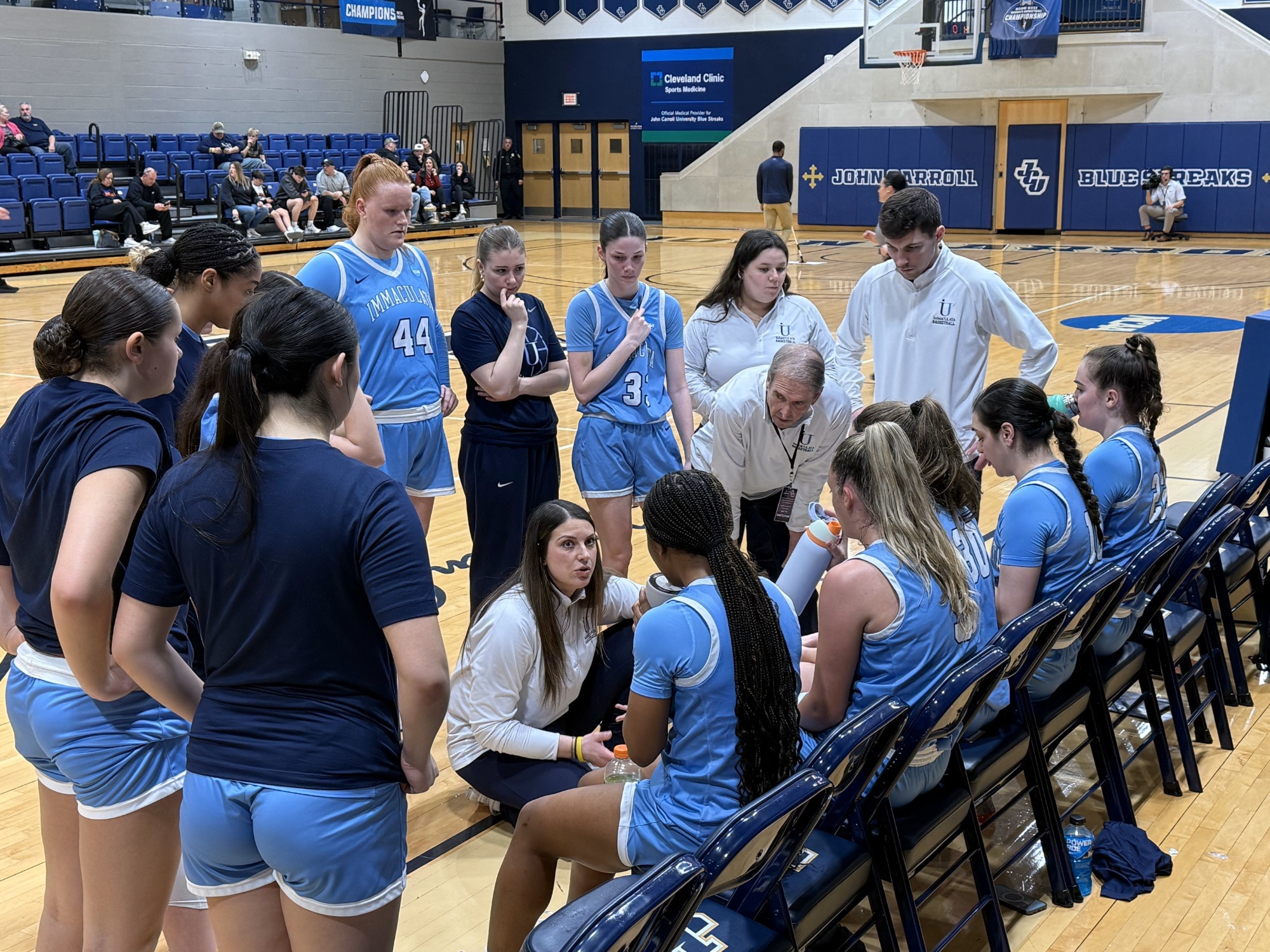 IUWBB 2026 NCAA Tournament Bench Huddle