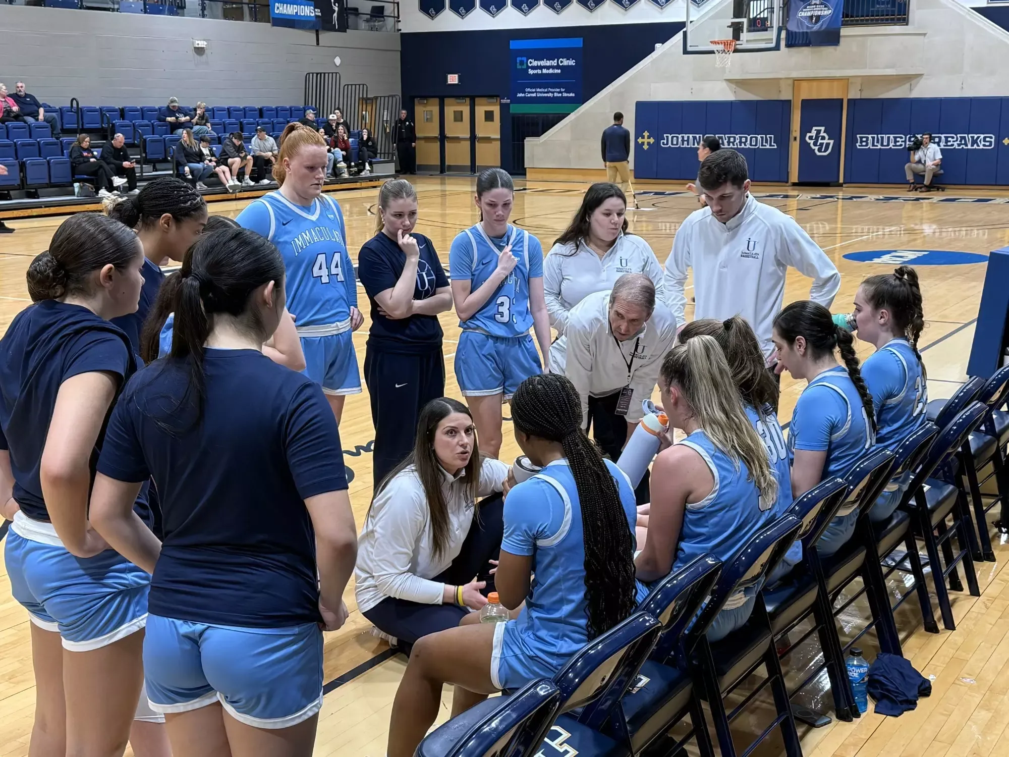 IUWBB 2026 NCAA Tournament Bench Huddle