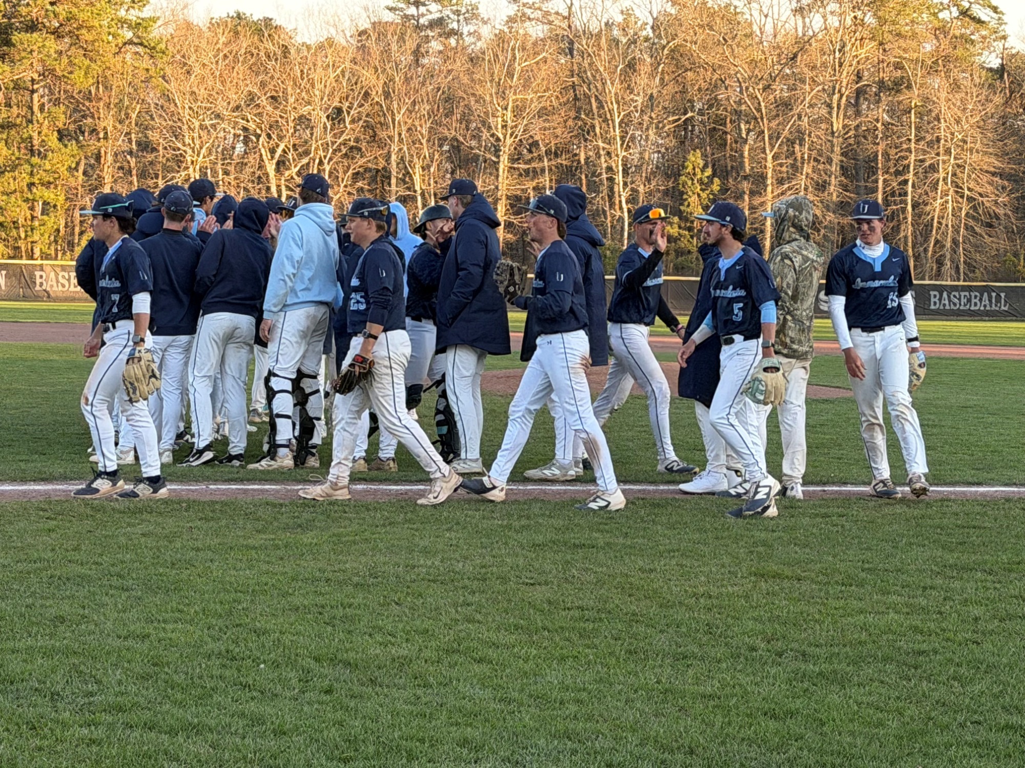 IUBASE 2026 team group after win at Stockton