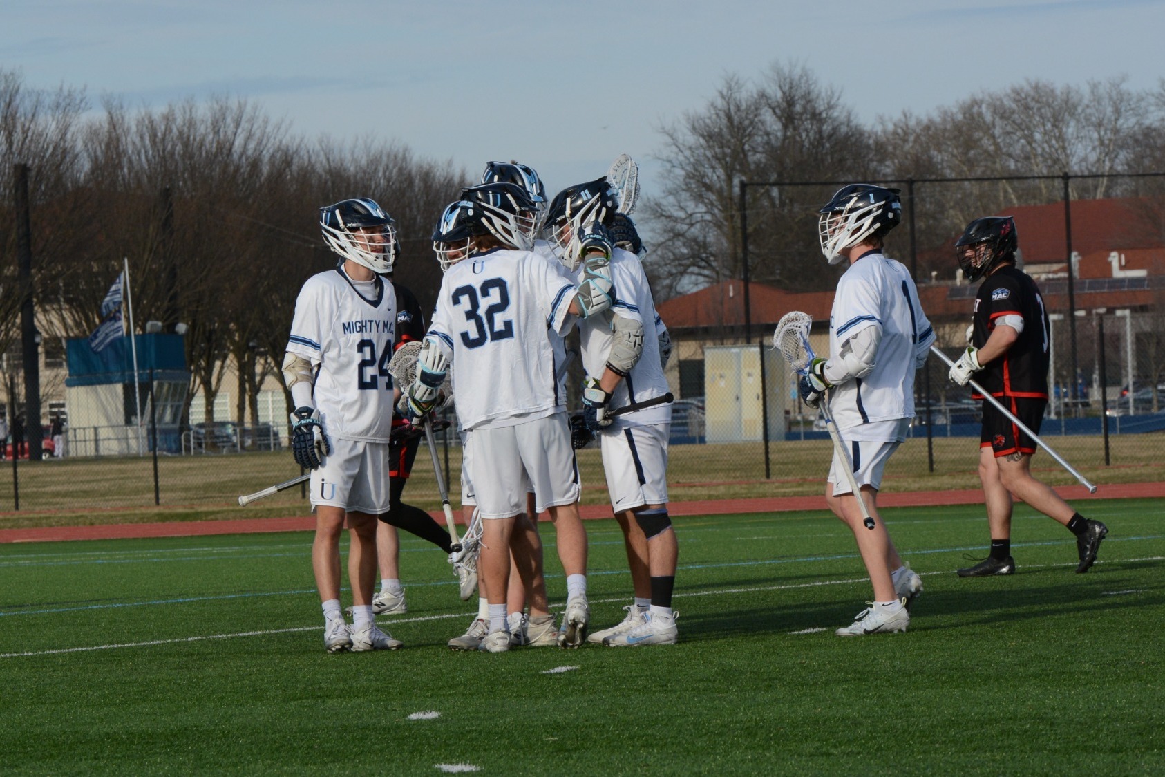 IU Men's lacrosse goal cele in recent home game
