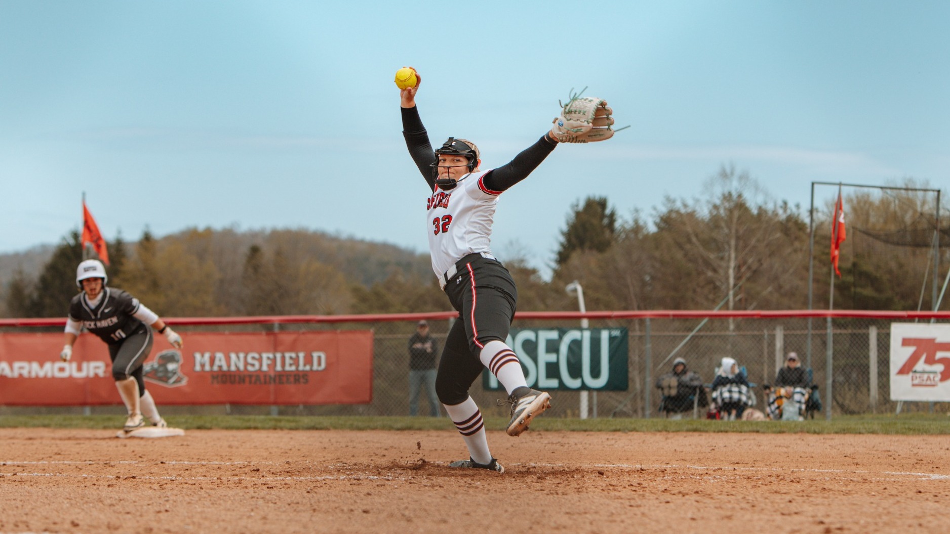 Brittani Motter Pitching against Lock Haven