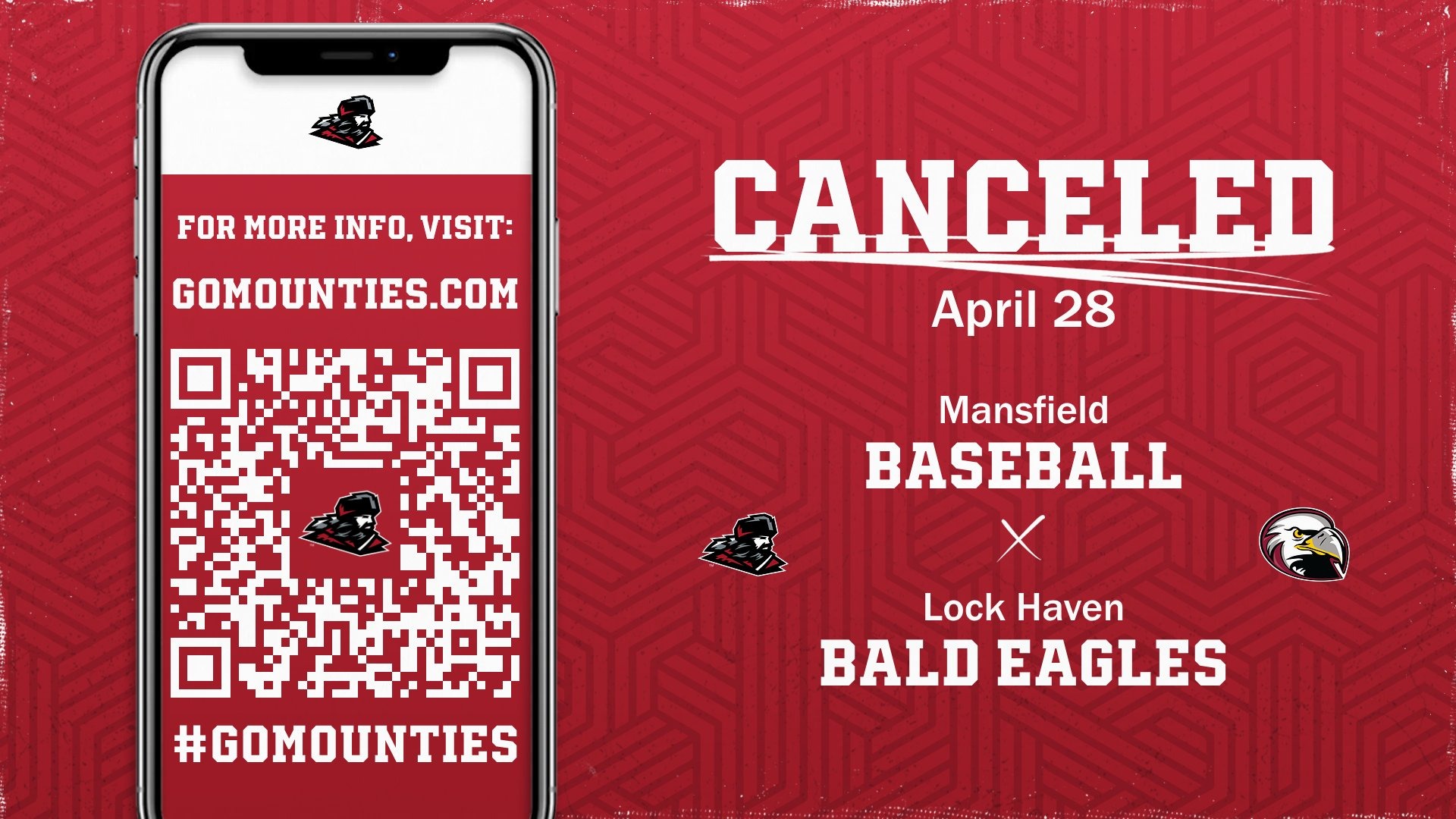 Canceled April 28 Mansfield Baseball vs Lock Haven Bald Eagles