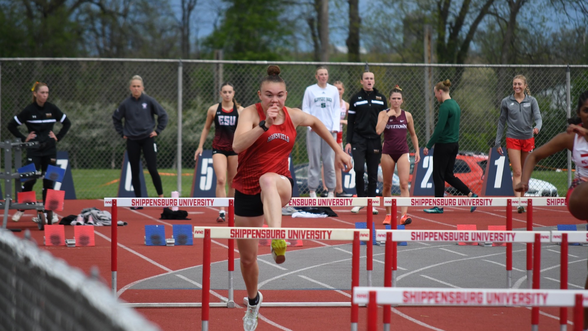 Alyssa Parks 100 hurdles at the PSAC Championships heptathlon