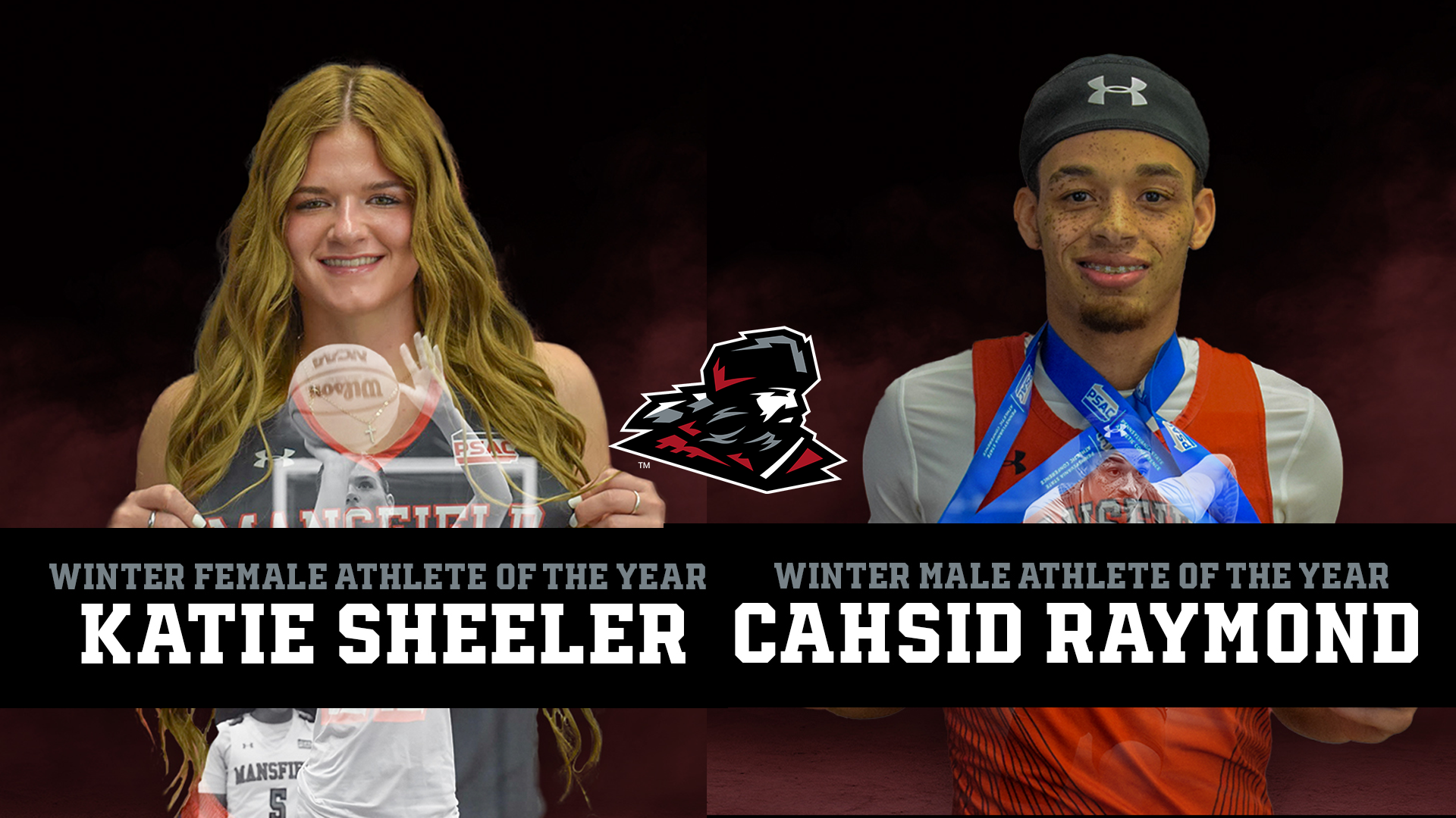 Graphic of Katie Sheeler and Cahsid Raymond Named as Athletes of the Year for 25-26 winter