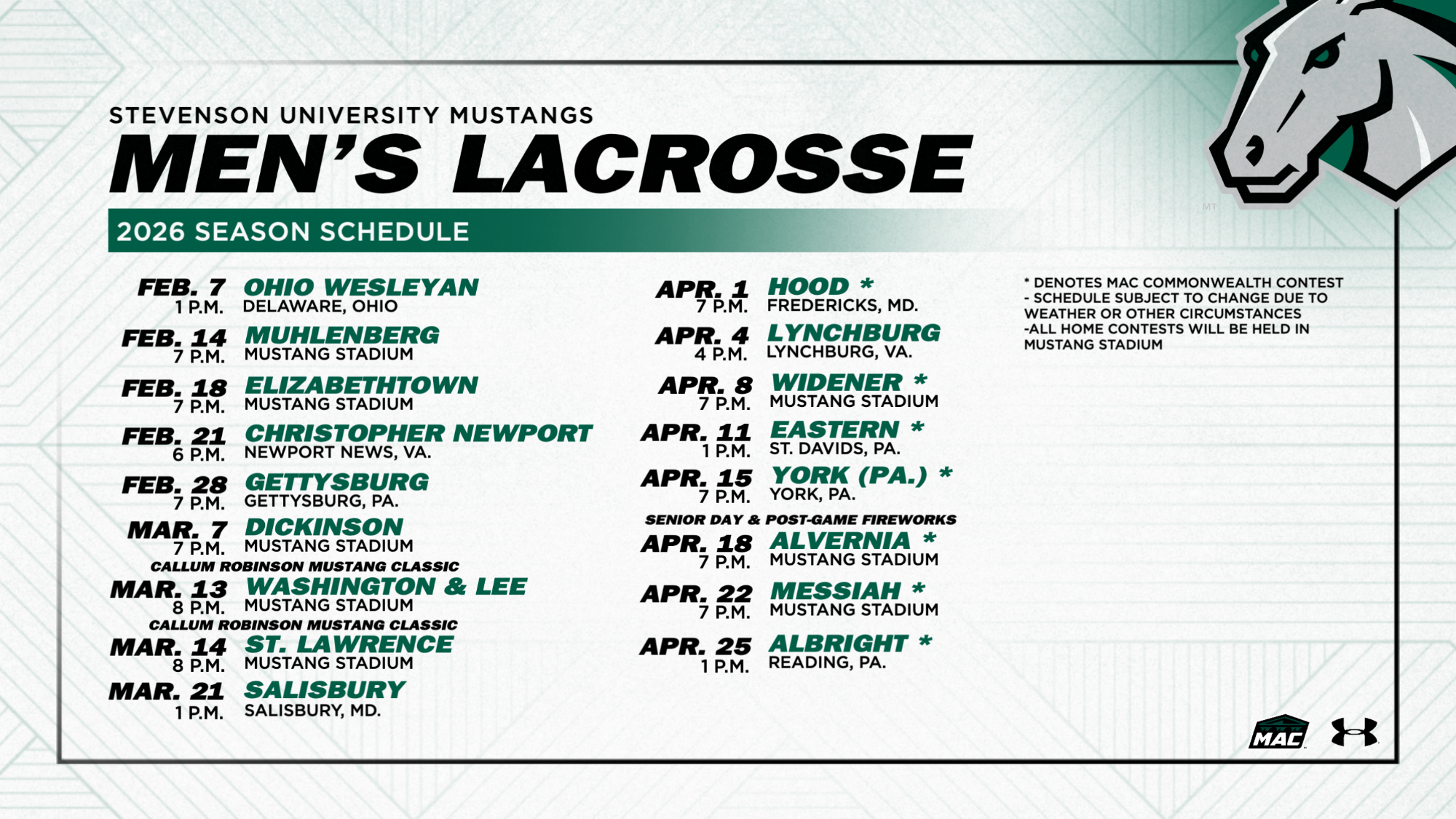 2026 MLAX Schedule