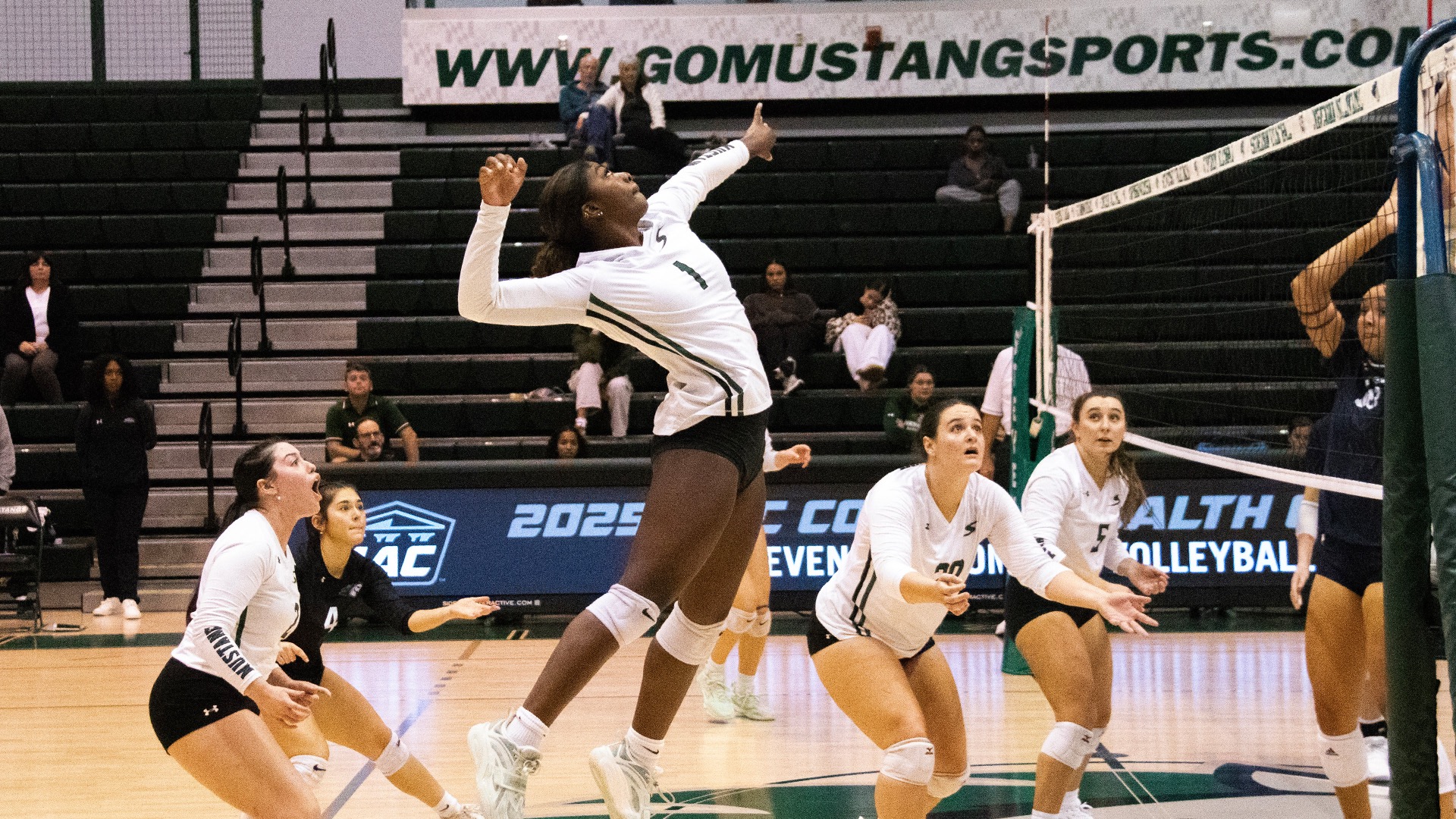 Salazar going for the kill with her teammate looking on