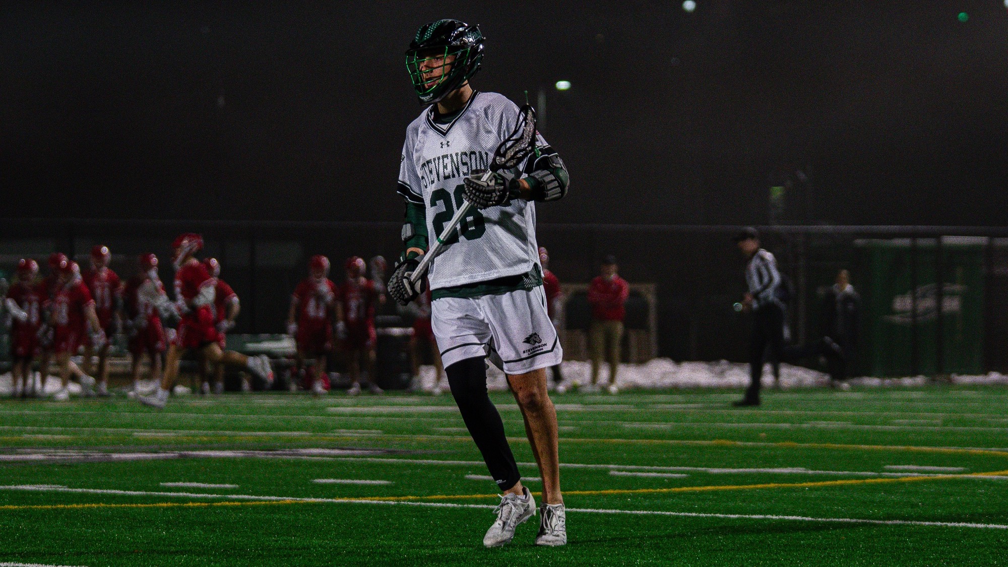 Max Racich waiting for the pass in game for men's lacrosse