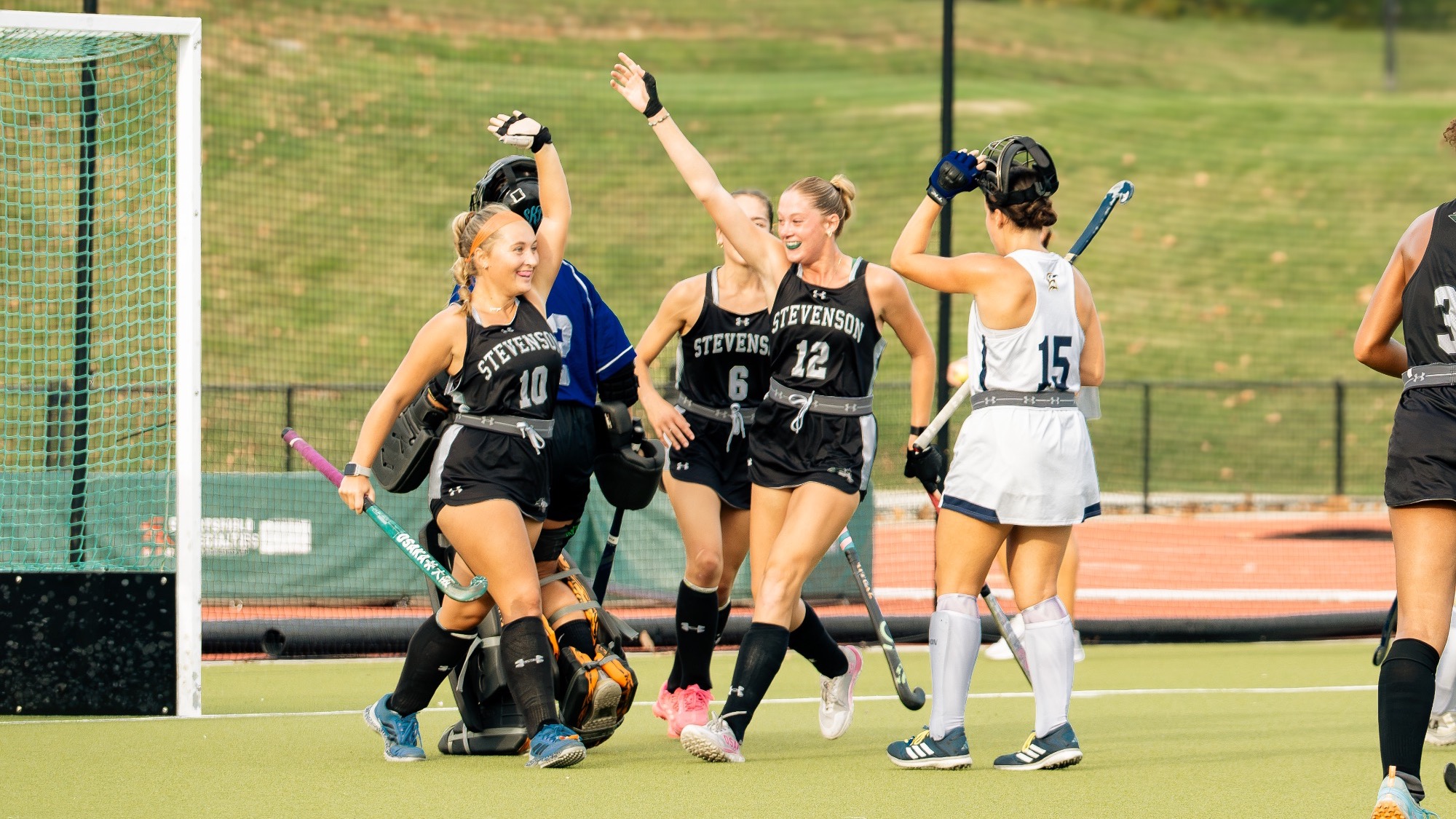 Field Hockey goal celebration against St. Mary's