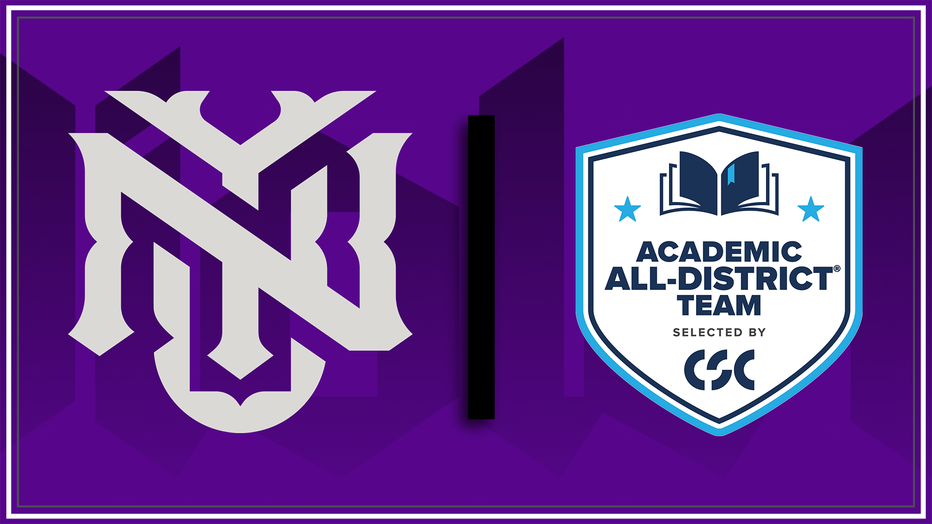 NYU Monogram and CSC All-District logo