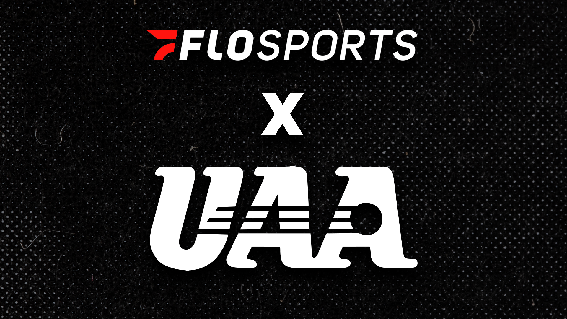 A graphic featuring the FloSports and UAA logos 