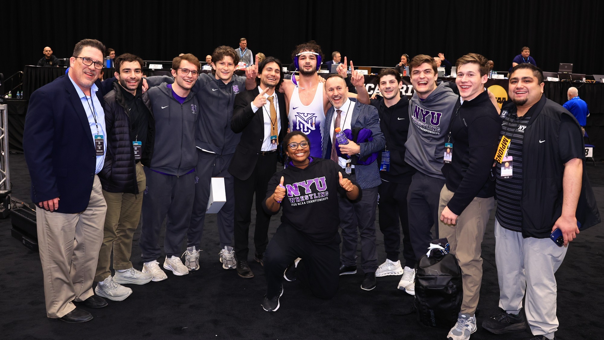 NYU Wrestling celebrates Mo Talebi's National Championship