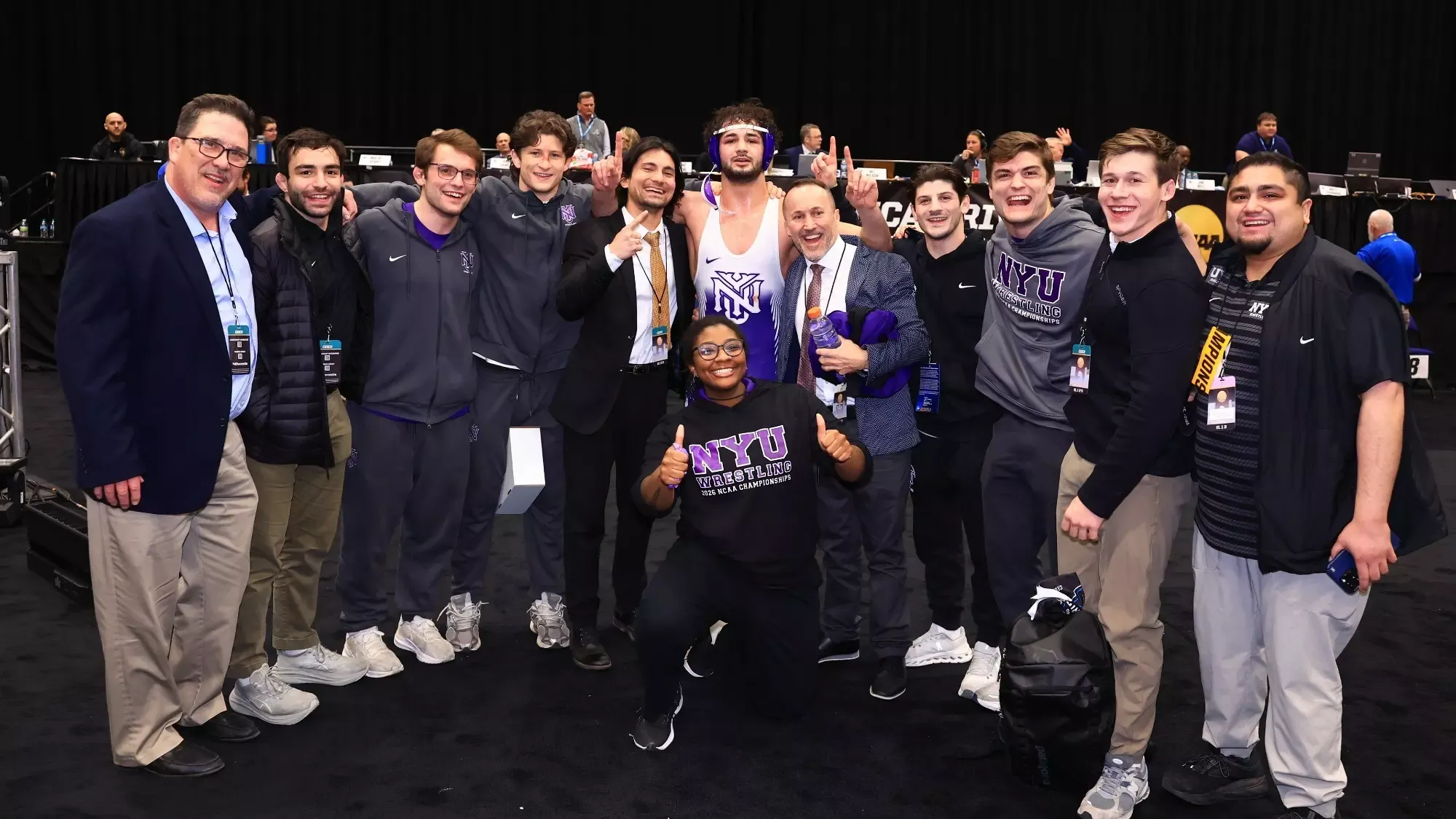 NYU Wrestling celebrates Mo Talebi's National Championship
