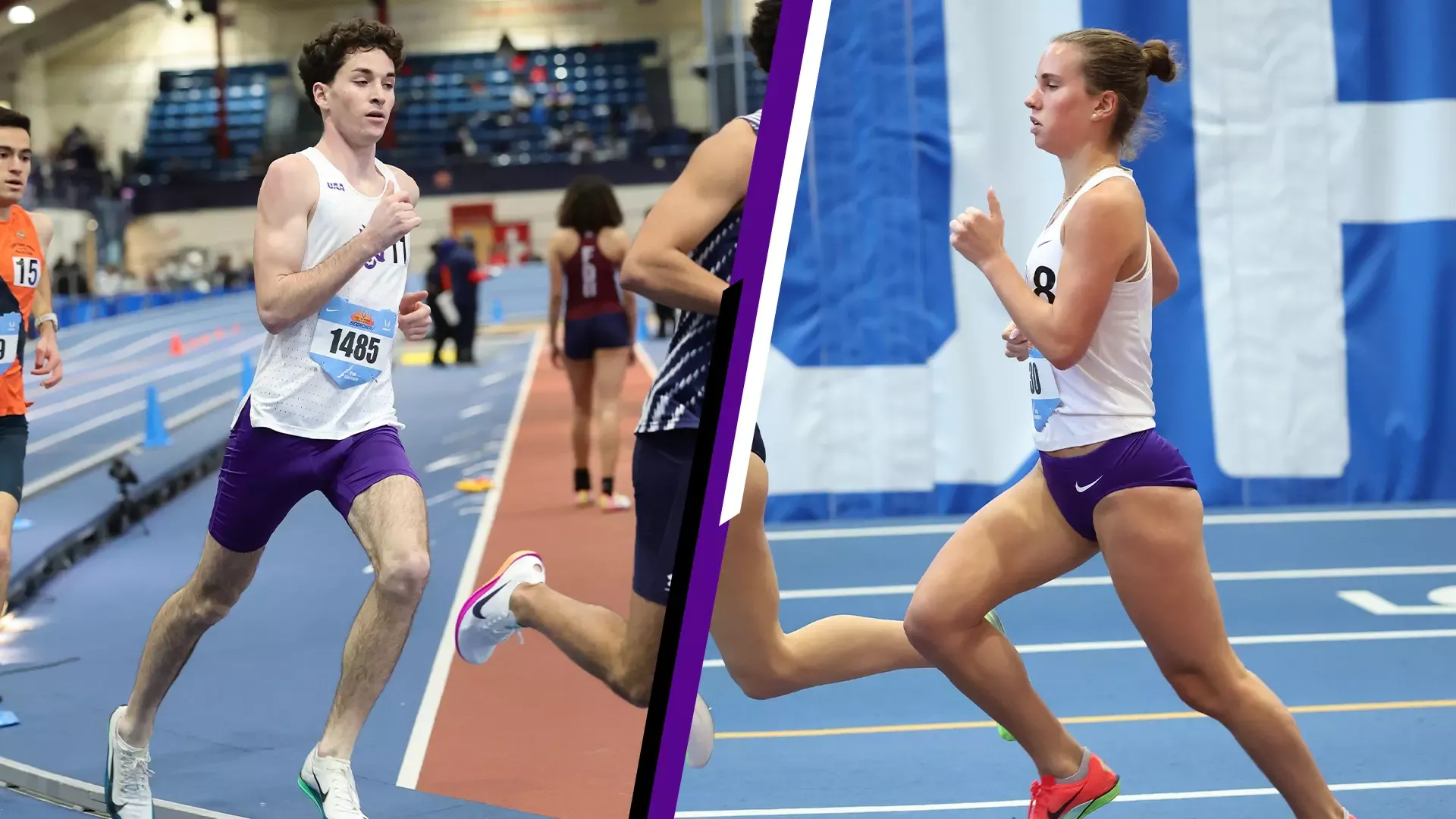 Combined graphic with photos of Huckleberry Oakes and Lucy Gott