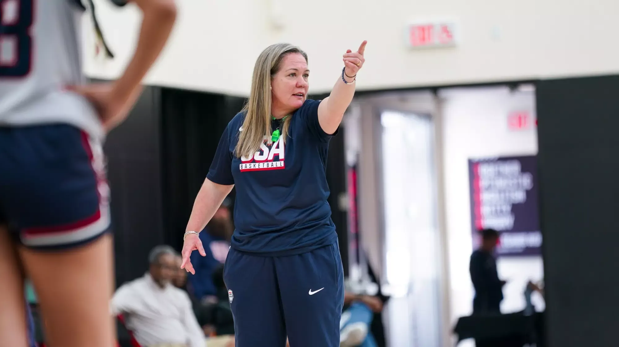 Meg Barber coaches Team USA at the 2026 Nike Hoops Summit