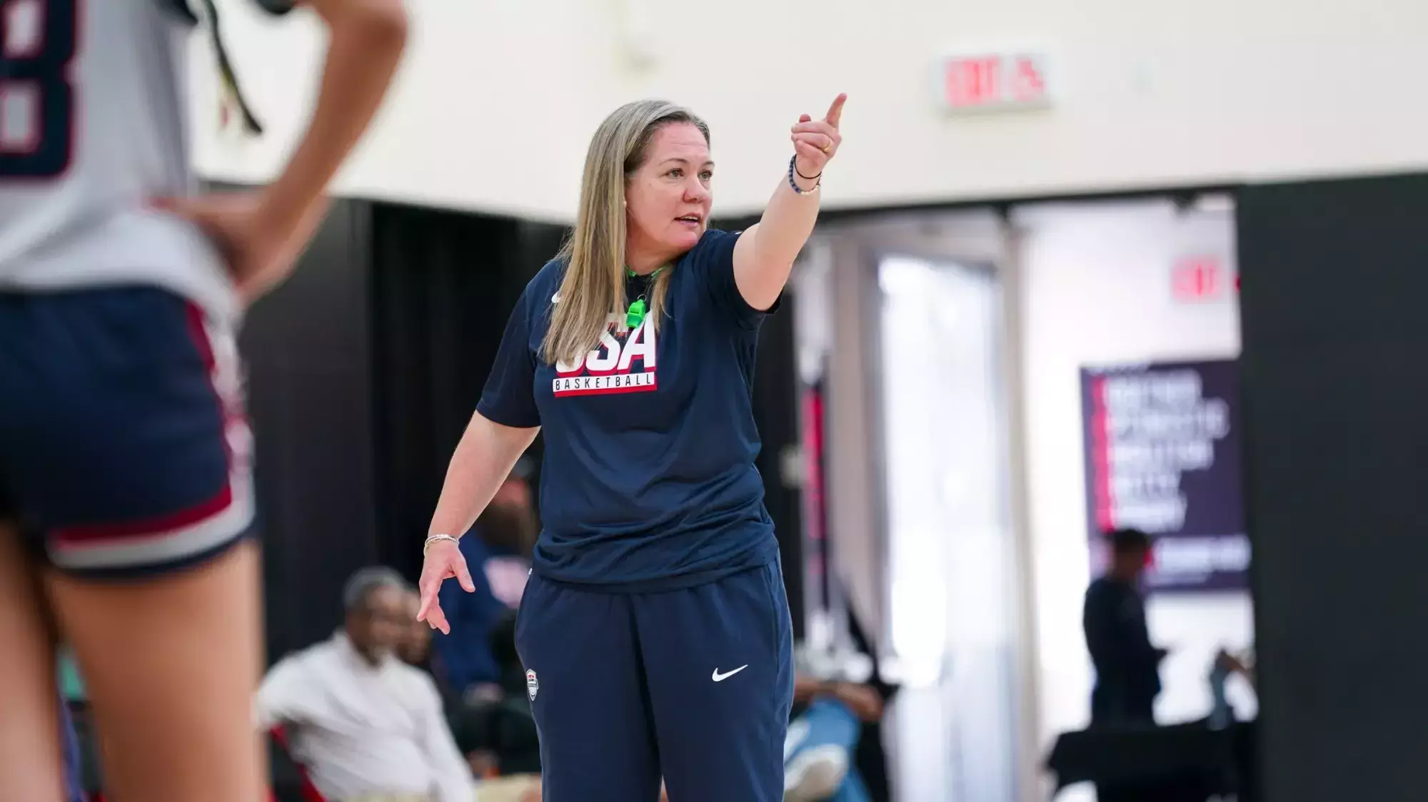 Meg Barber coaches Team USA at the 2026 Nike Hoops Summit