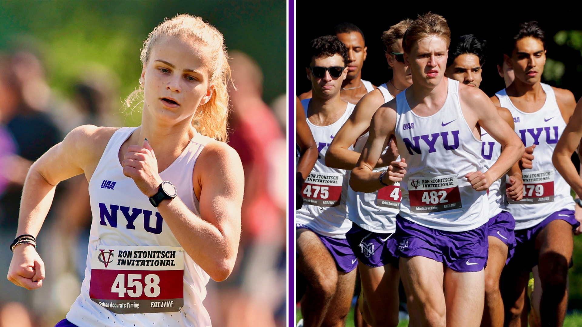 Combined image of Georgia Bass and Wyatt Lendon of NYU Cross Country