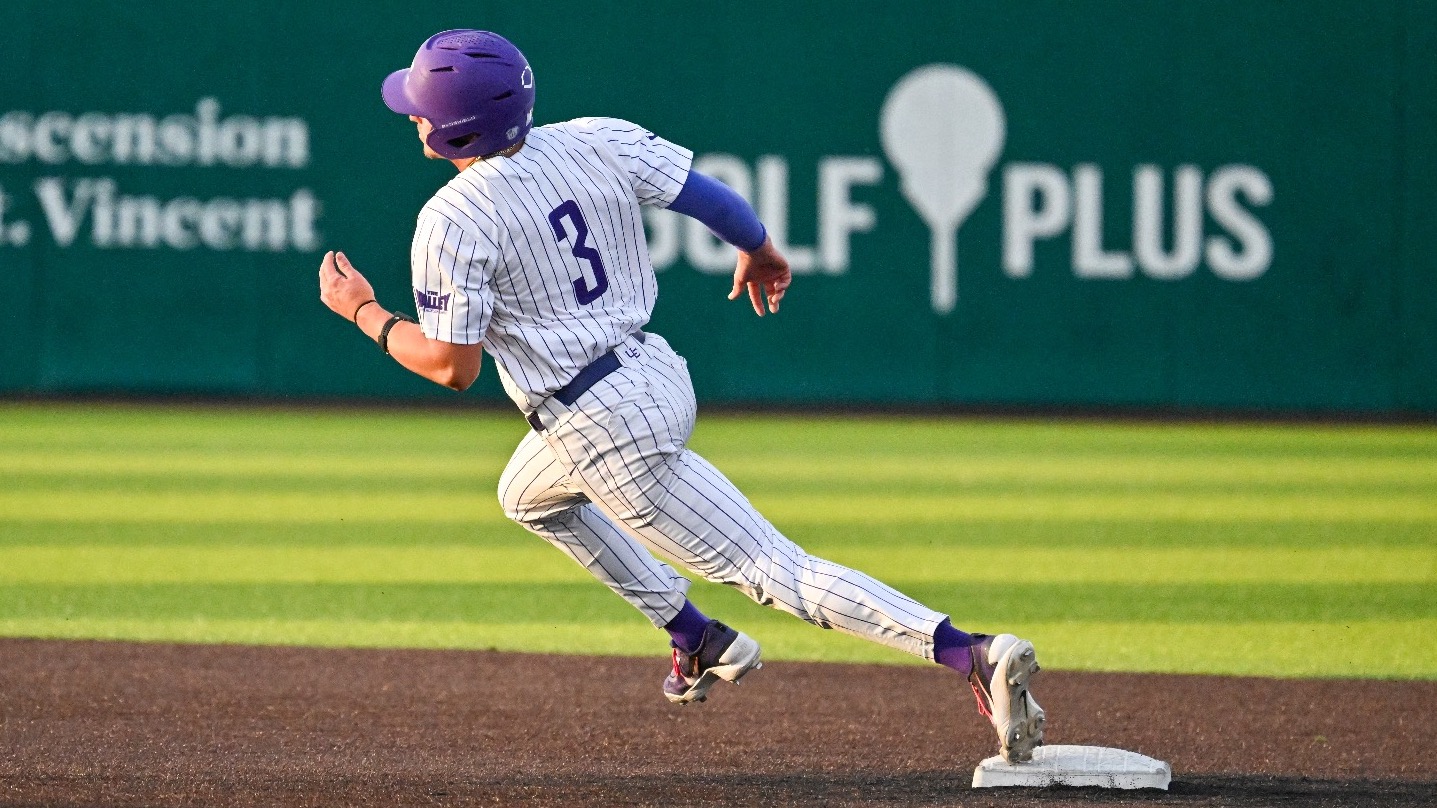 Drew McConnell running the bases