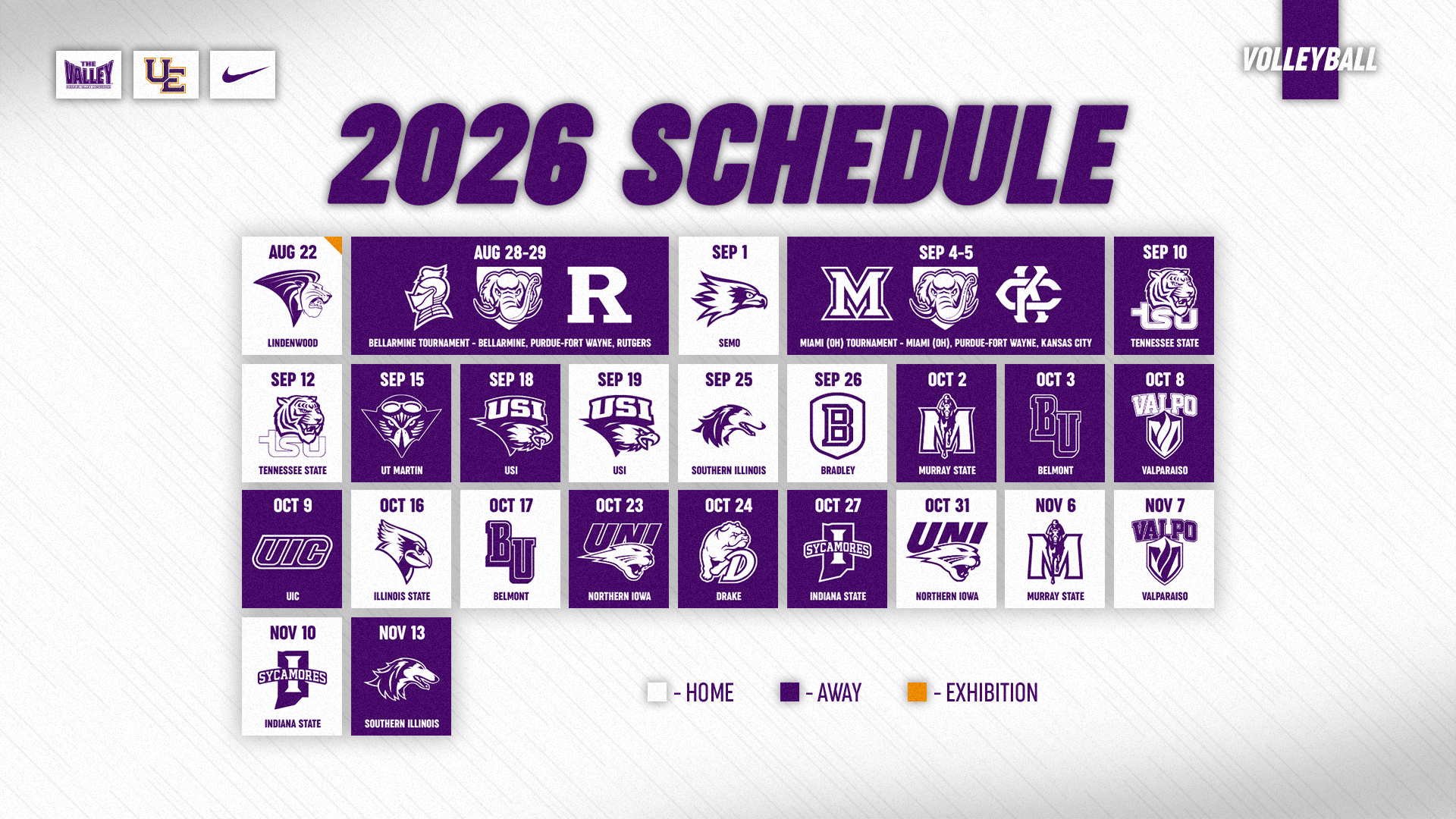 2026 Volleyball schedule