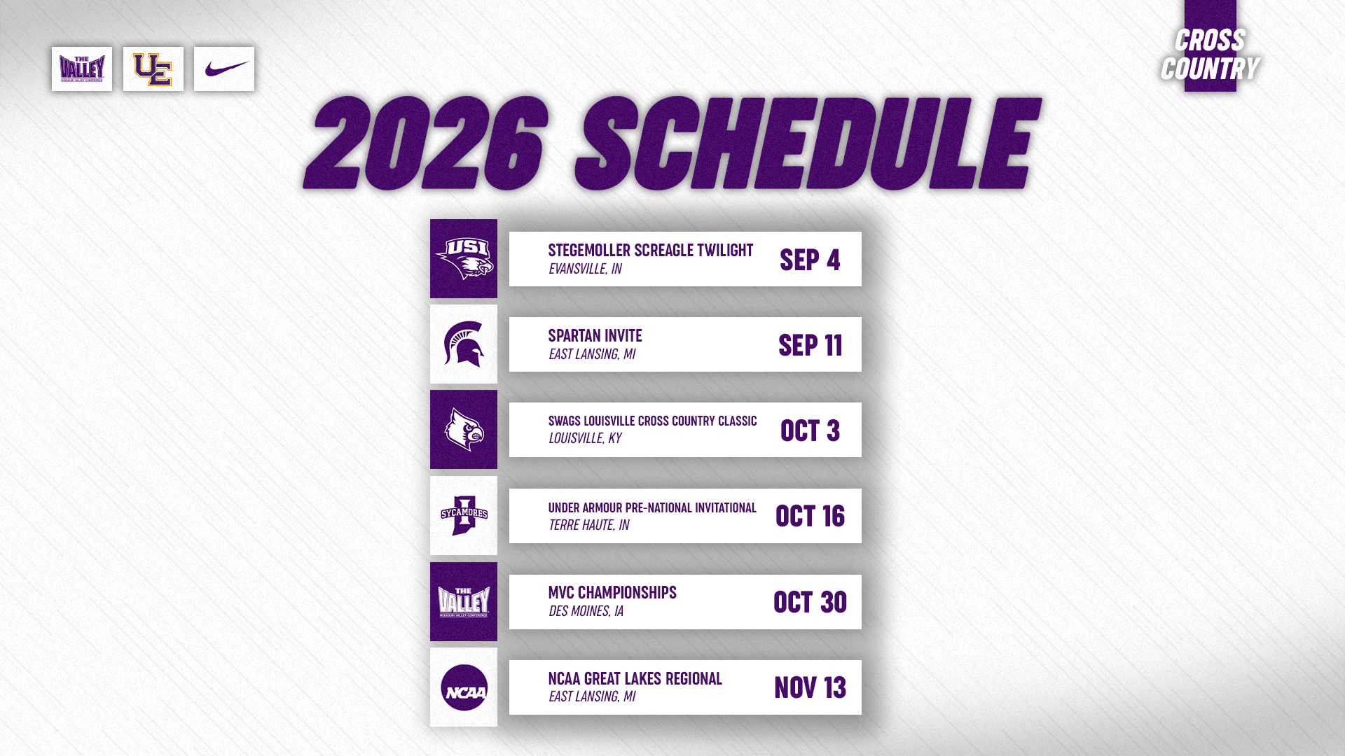 2026 Cross Country Schedule