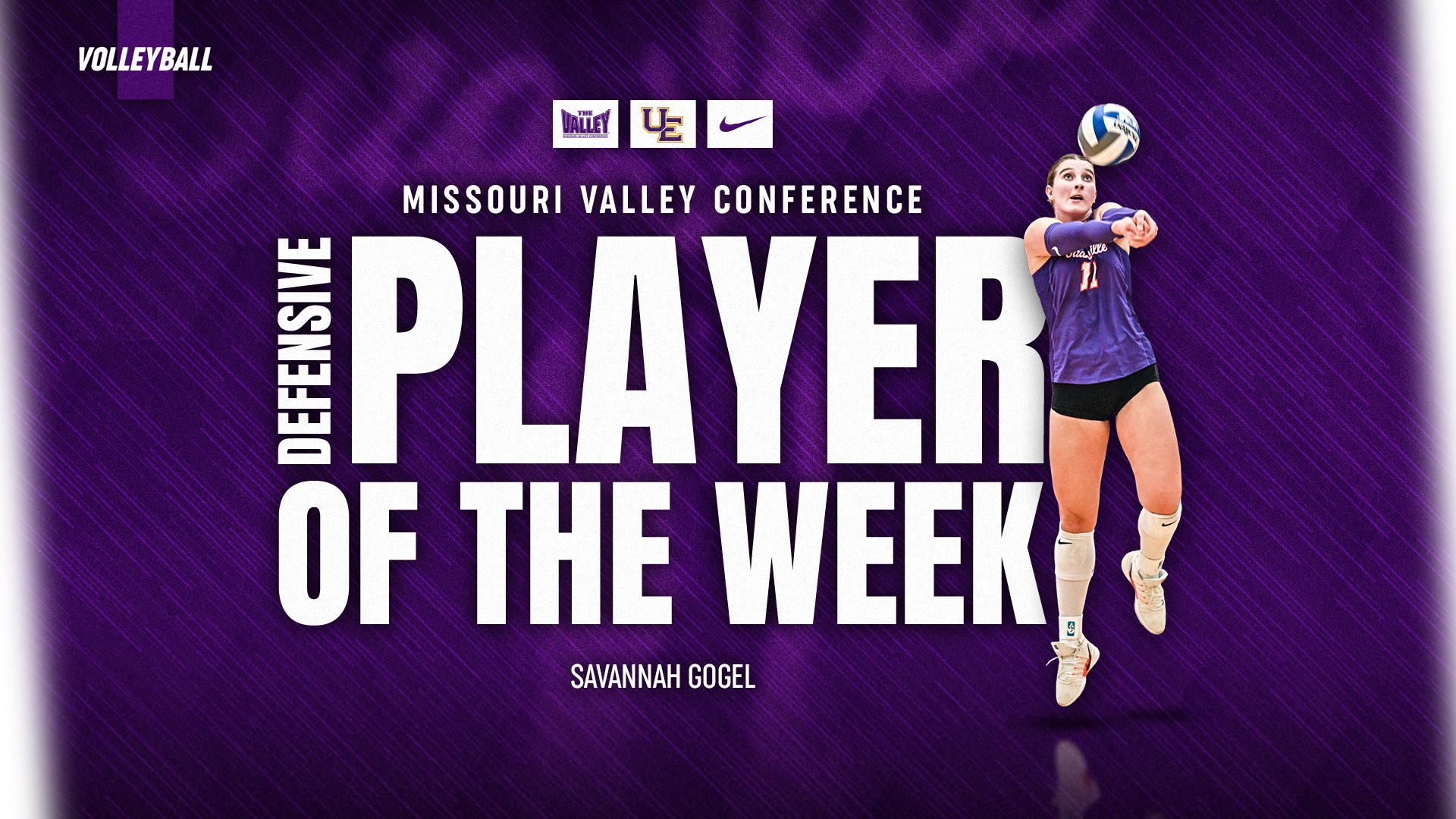 Savannah Gogel MVC Defensive Player of the Week