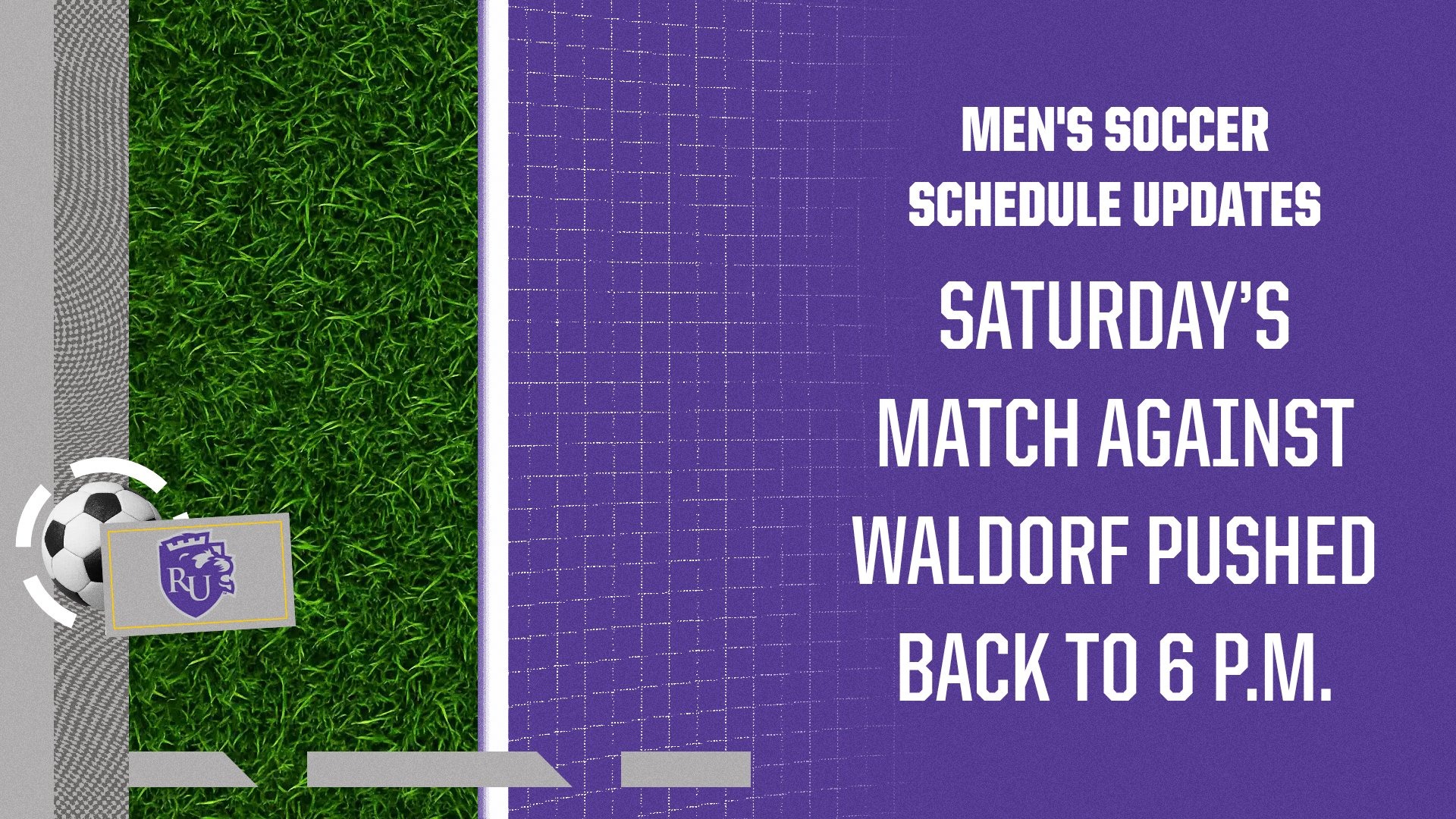 Men's Soccer Schedule Change Graphic