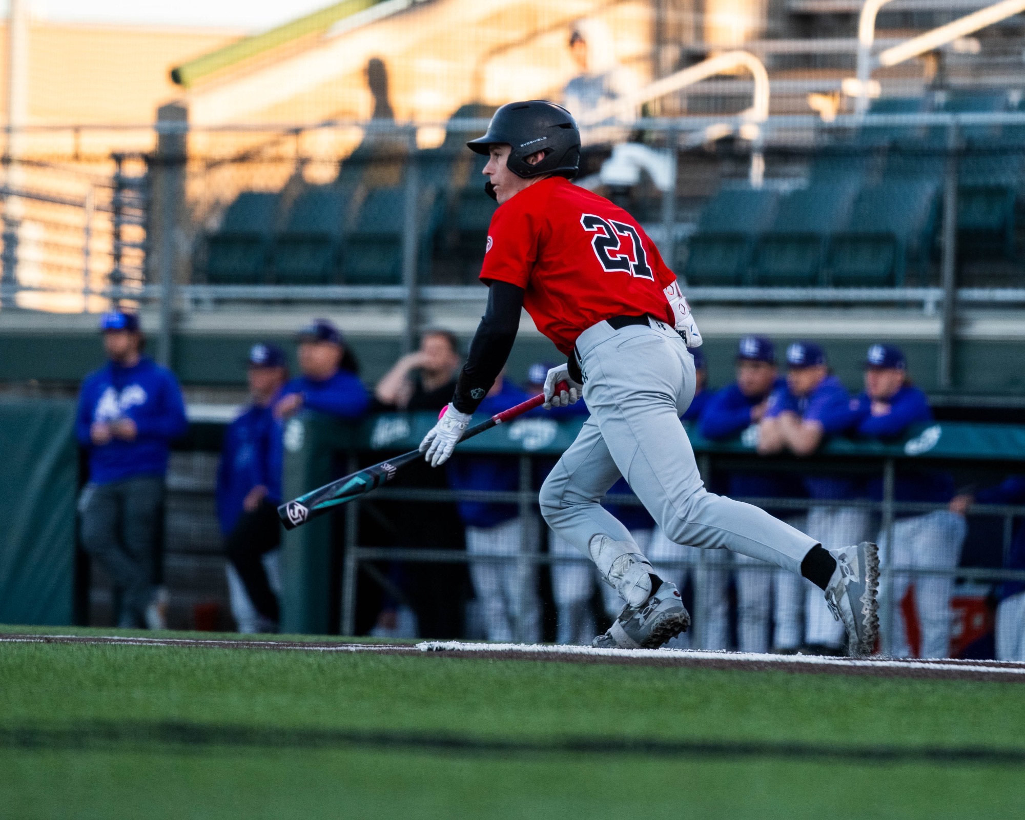 Tank Sims tossing his bat after an at-bat