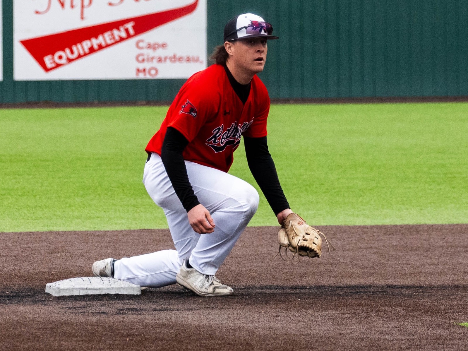 Andrew Ramirez waiting to field a ball on the infield