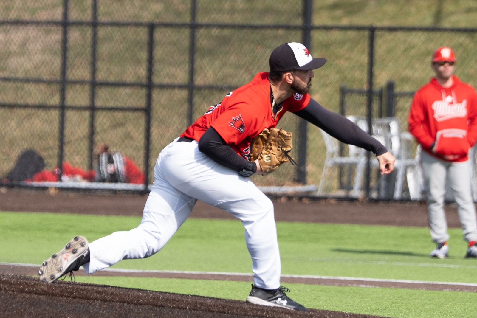 Jackson Kranawetter firing a pitch versus Miami (OH).