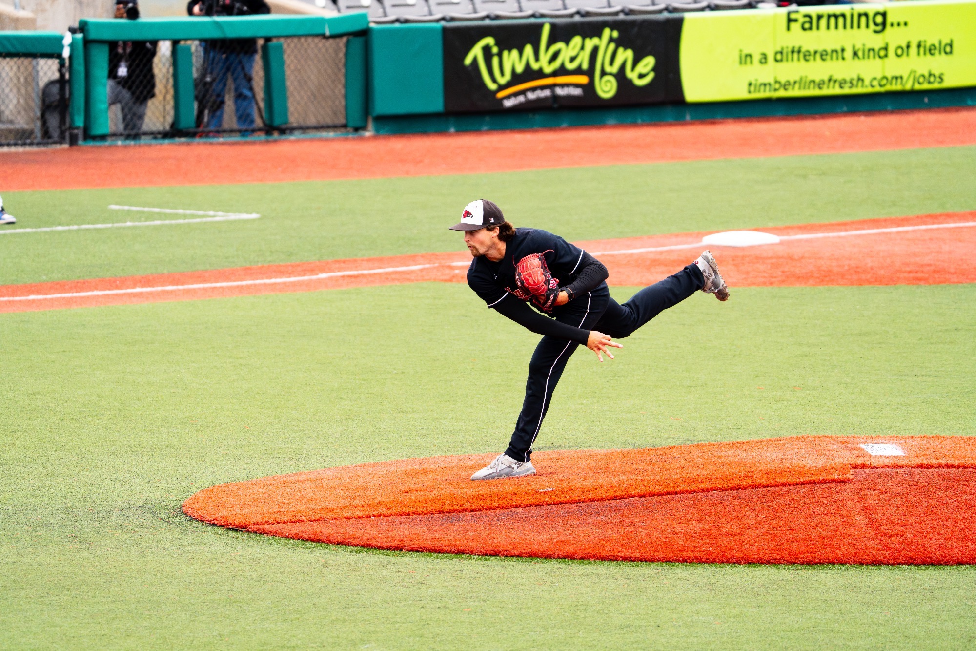 Andrew Carroll throws a pitch against EIU in OVC Tournament