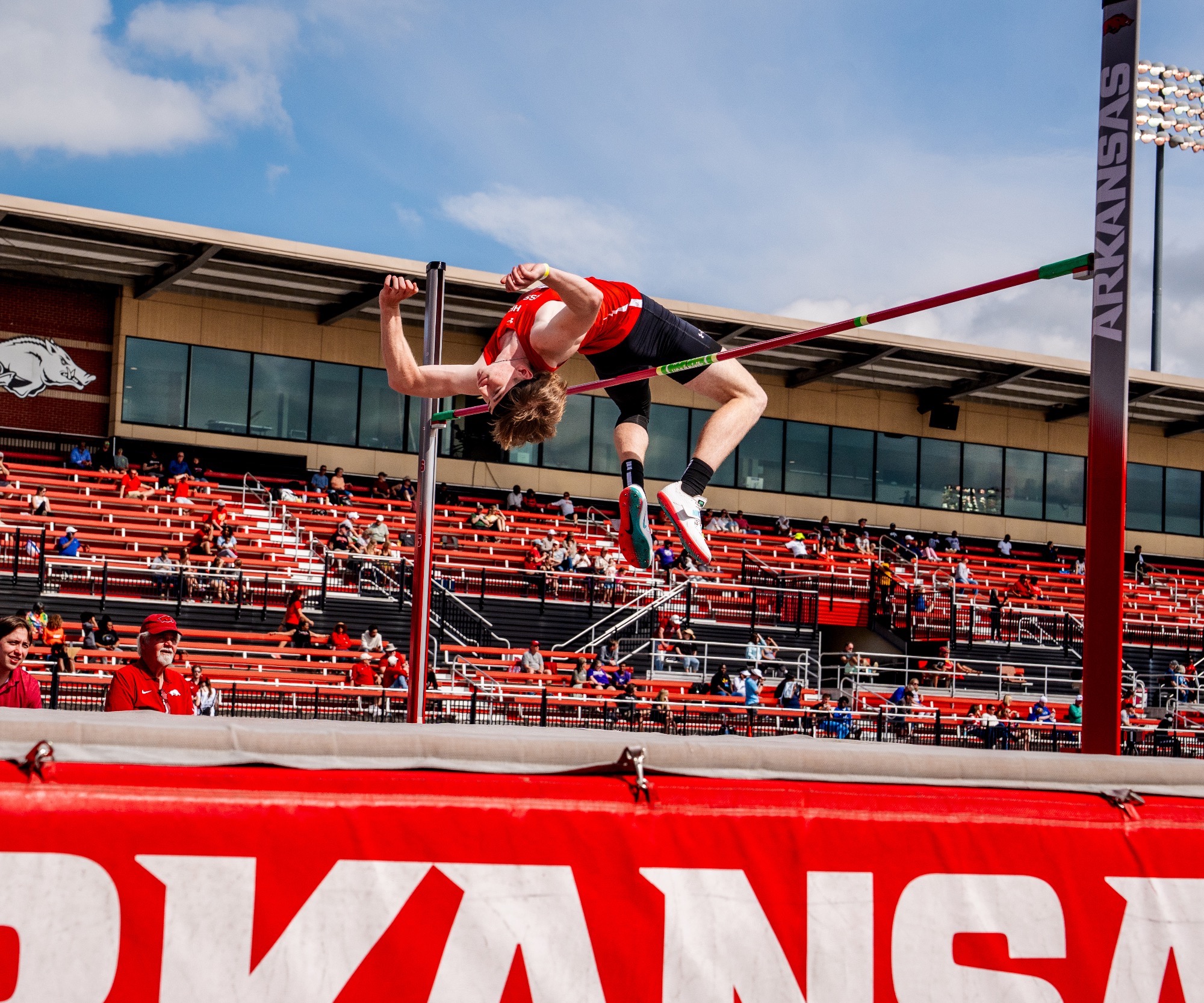Matt Pluff Clears the bar in the high jump