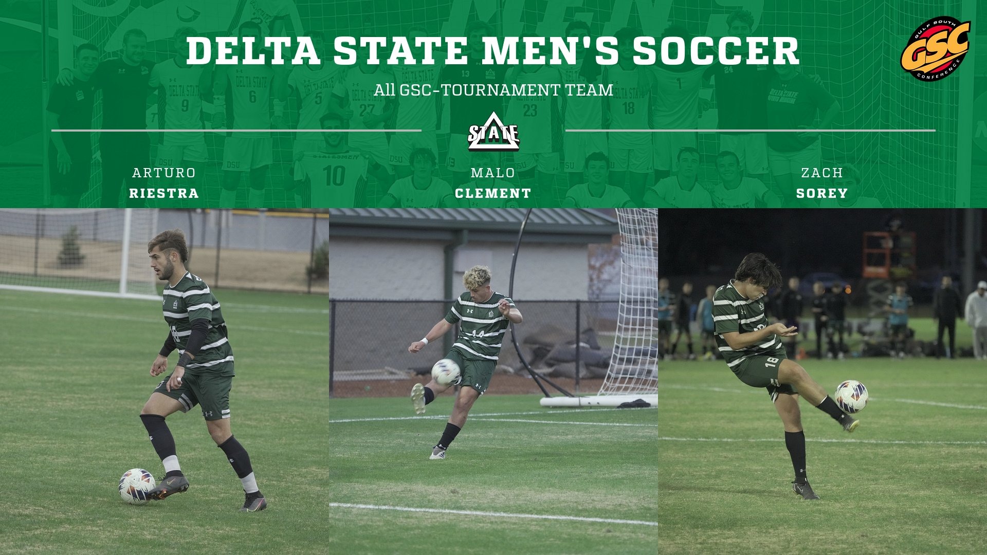 Three Statesmen Earn AllGSC Tournament Team Delta State University