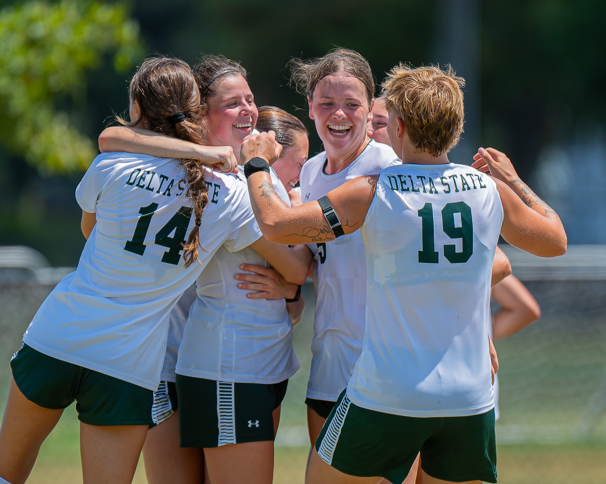 Lady Statesmen Goal Celebration