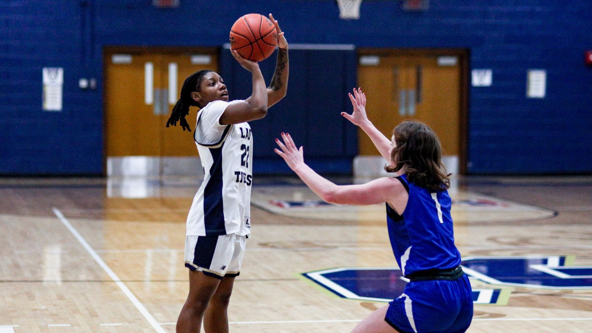 Chayce Matthews taking a shot against Faulkner