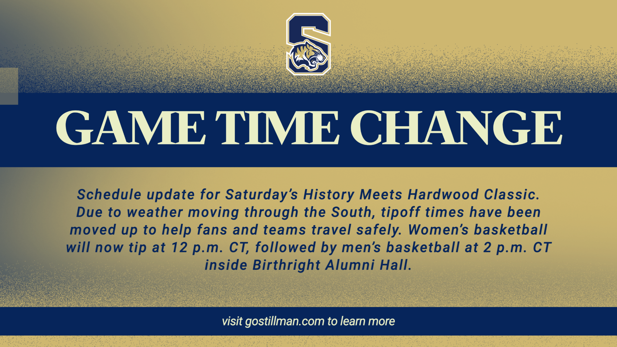 Schedule Change for the History Meets Hardwood Classic