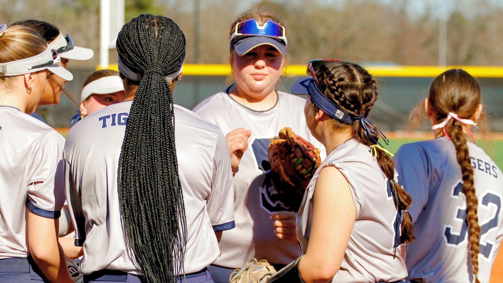 Tiger Softball team huddle