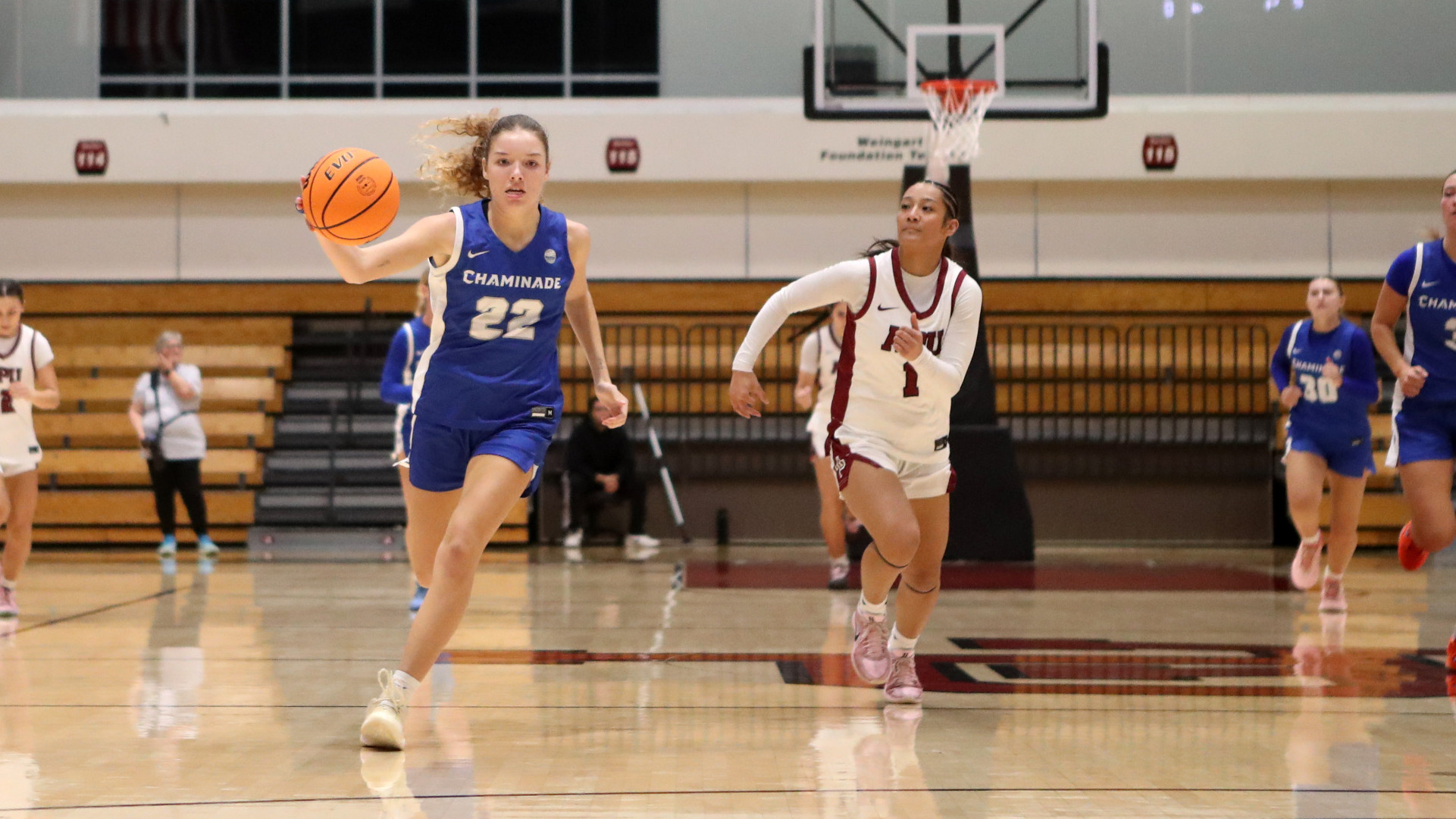 Kylier Squier fast break at Azusa Pacific