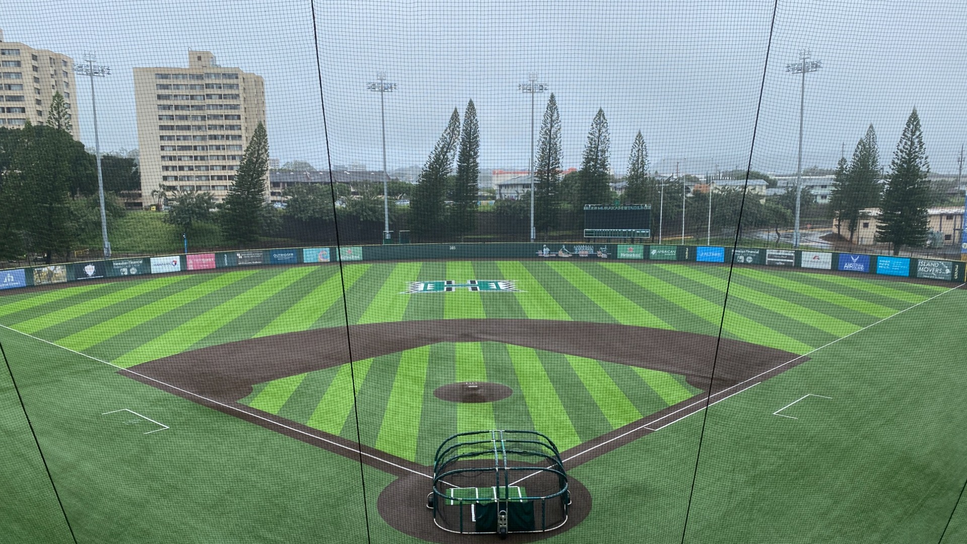 Rain at Les Murakami Stadium