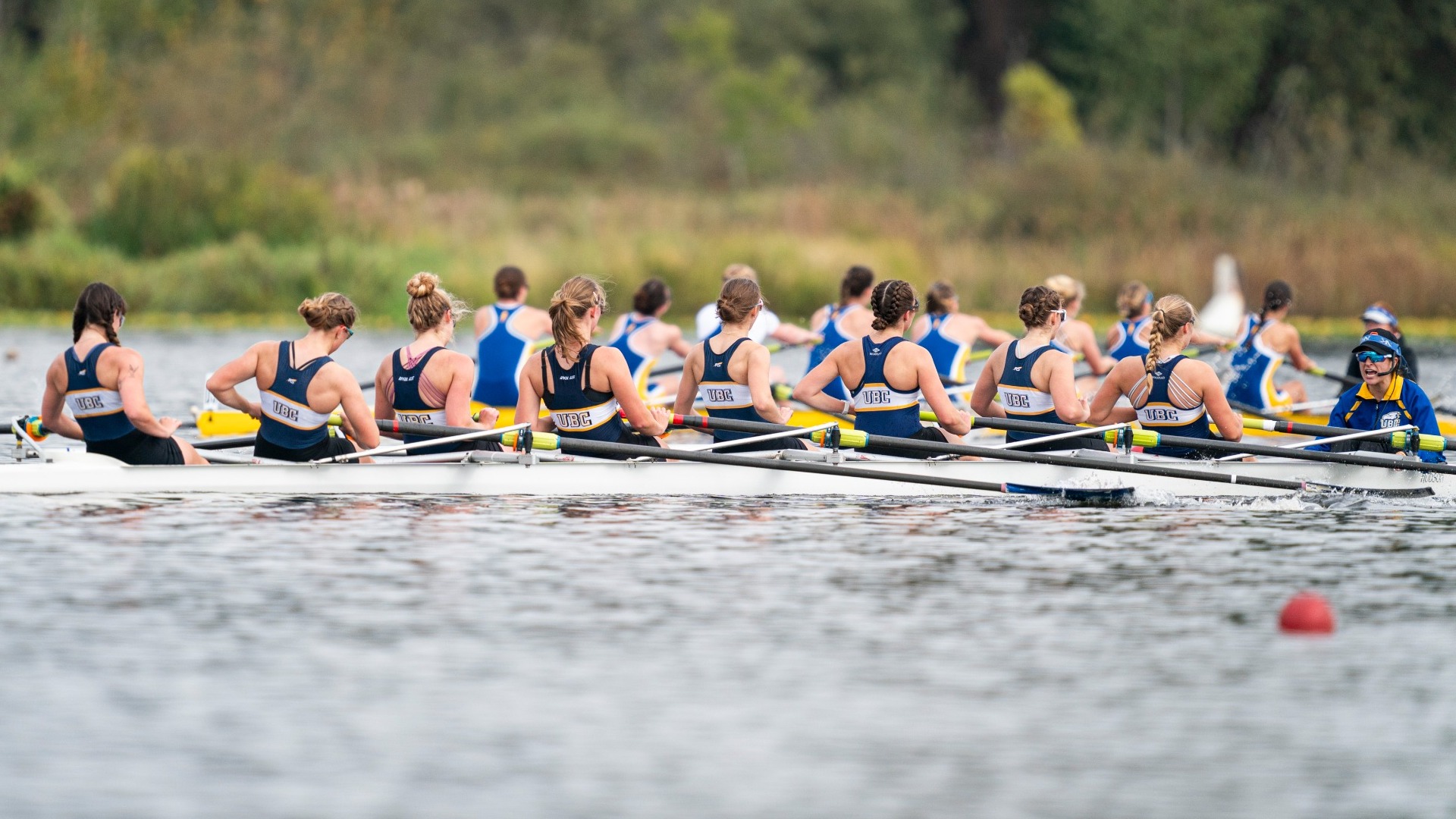 BURNABY,BC:OCTOBER 4, 2025 -- UBC Thunderbirds during the Western Canadian Rowing Championships at Burnaby Lake in Burnaby, BC, October, 4, 2025. (Rich Lam/UBC Athletics Photo) ***MANDATORY CREDIT***
